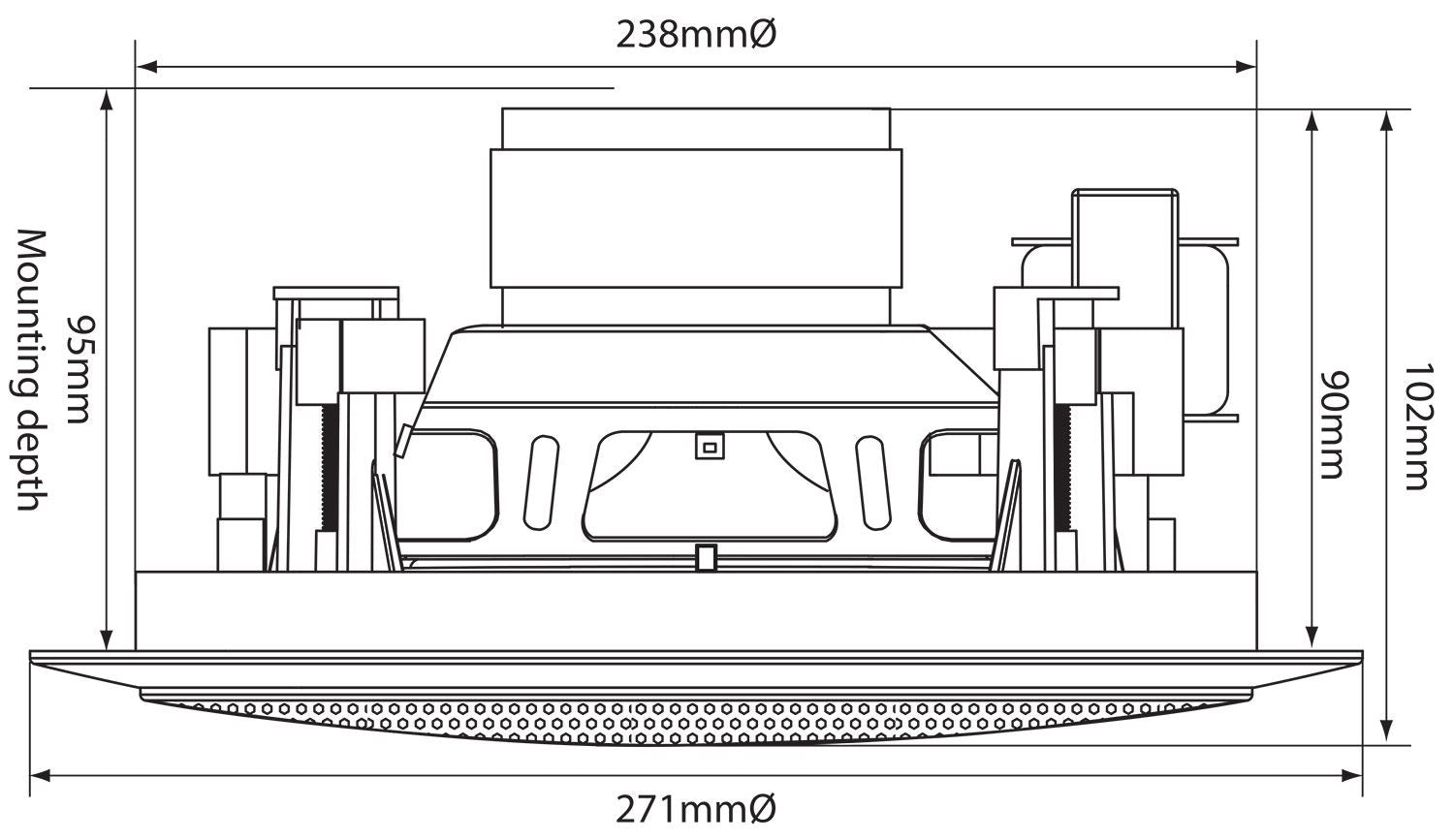Adastra CC8V 100V 8" 2 Way Ceiling Speaker with Control