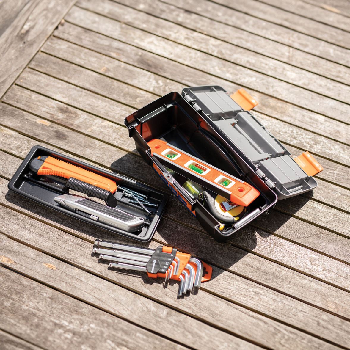 Mercury Small Tool Box Hobby Storage Case Box With Removable Tray Carry Handle Organiser