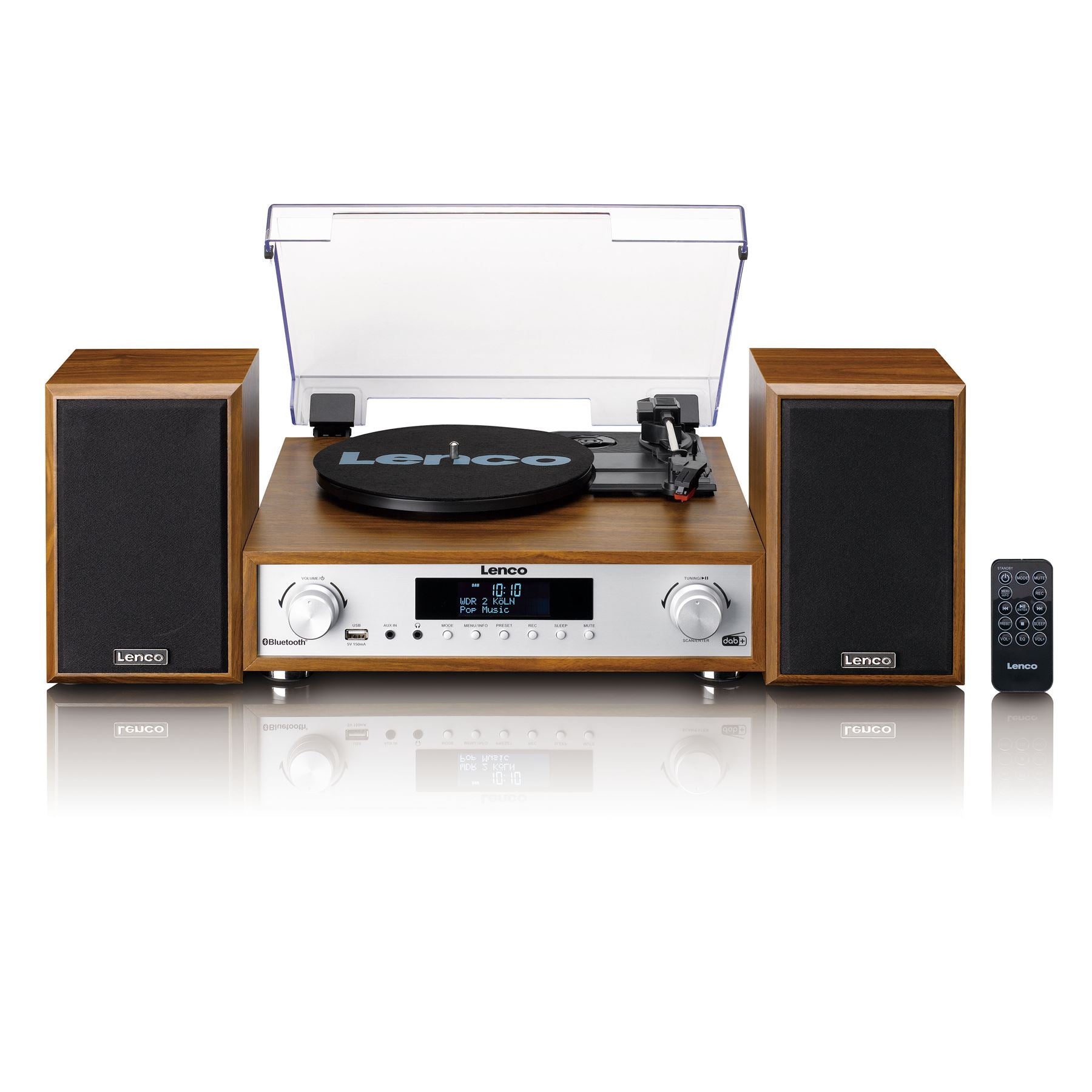 Lenco Complete HiFi Stereo System with Record Player | DAB+/FM Radio | Bluetooth® Speakers | Wood