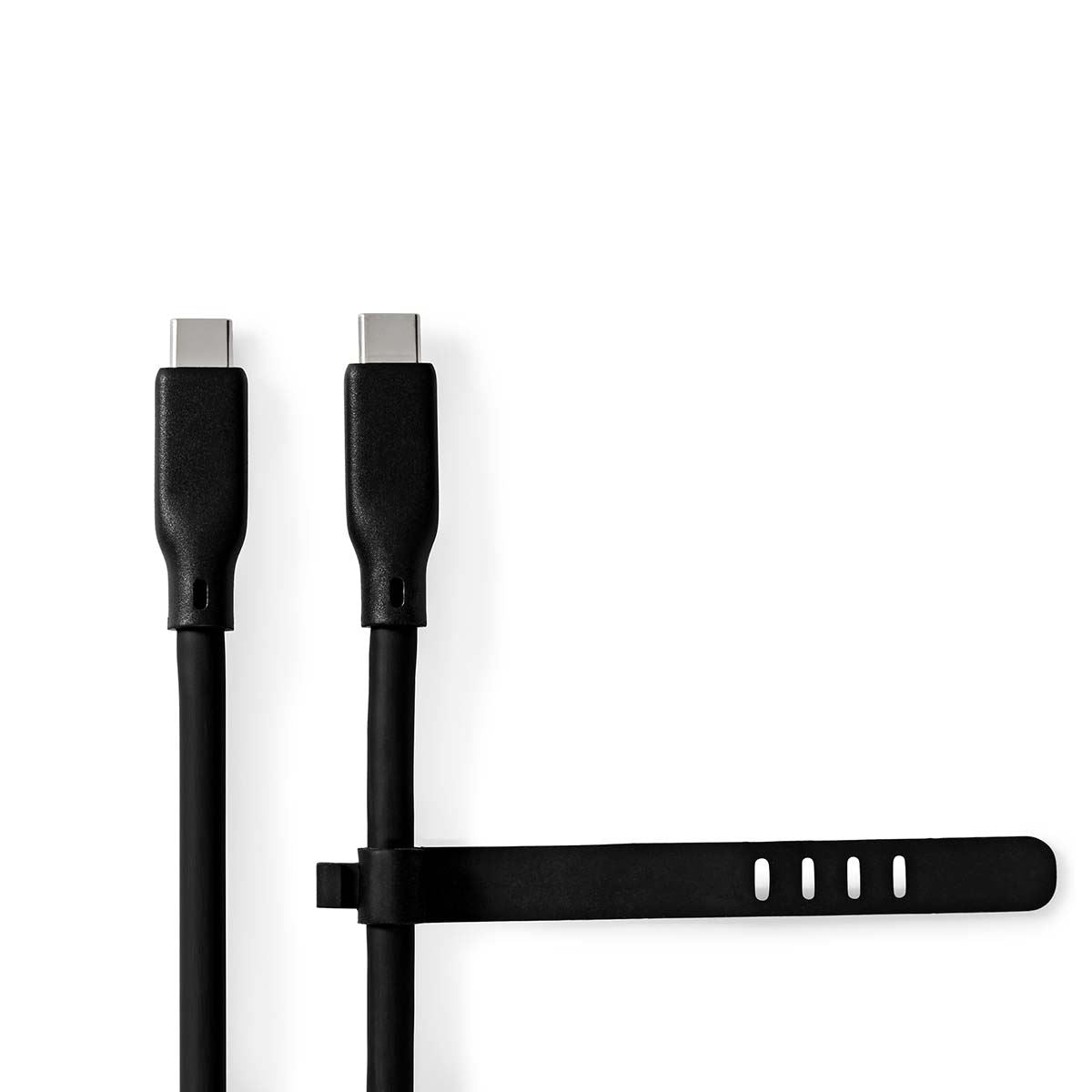 Nedis USB Cable | USB 3.2 Gen 1 | USB-C™ Male | USB-C™ Male | 60 W | 8K@30Hz | 5 Gbps | Nickel Plated | 1.50 m | Round | Silicone | Black | Box