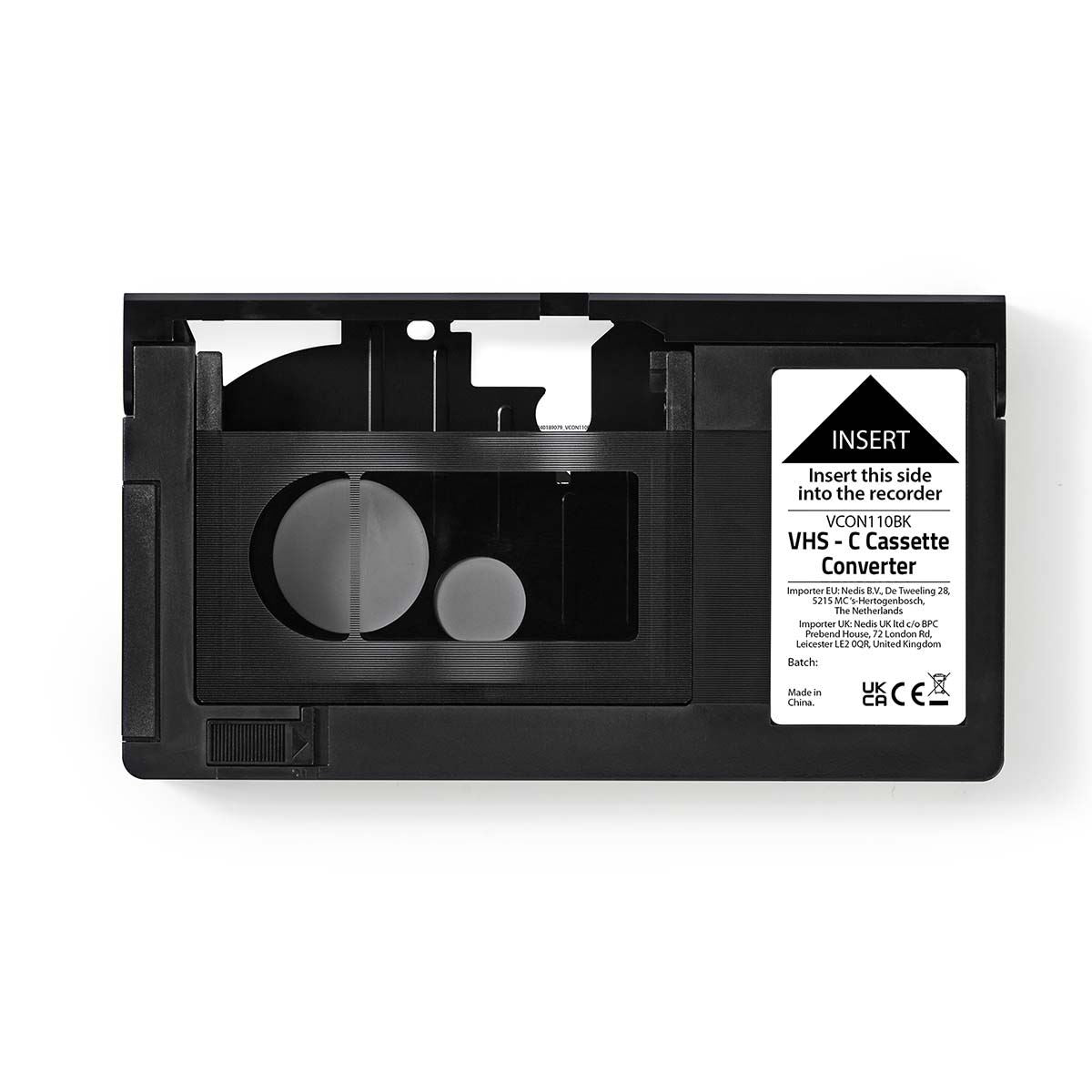 Nedis VHS-C to VHS Cassette Adapter (Converts Video Camcorder Tapes to VHS Video)