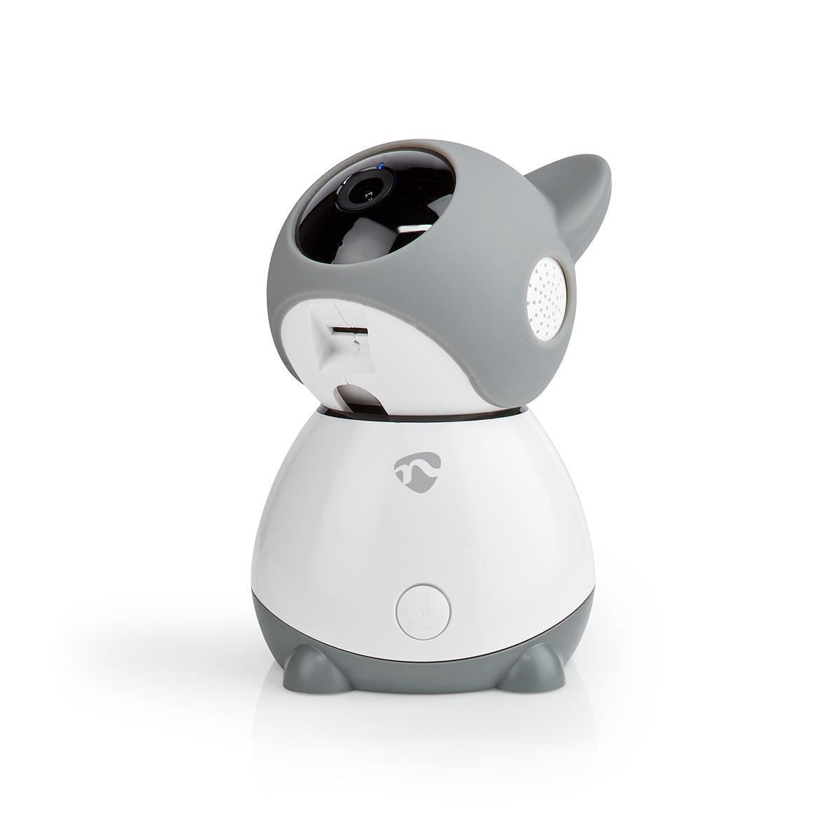 Nedis Smart Wifi Baby Monitor, Indoor Camera Full HD 1080p, Night Vision, PTZ, Motion & Sound Detection, 2-Way Audio, Humidity & Temperature Sensor, App Control � White/Grey