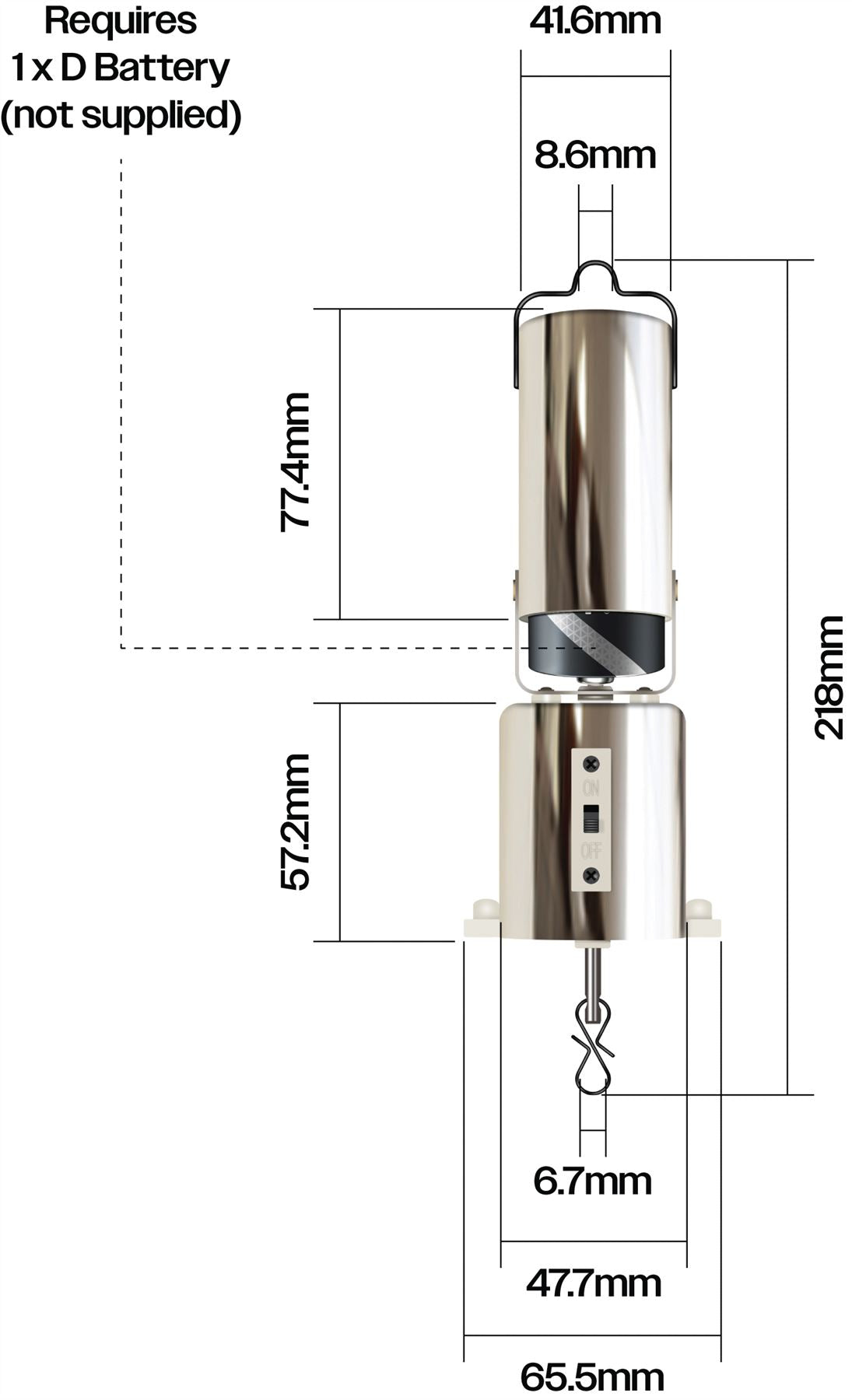 Mirror Ball Motor 5 RPM Battery Powered - Chrome Effect