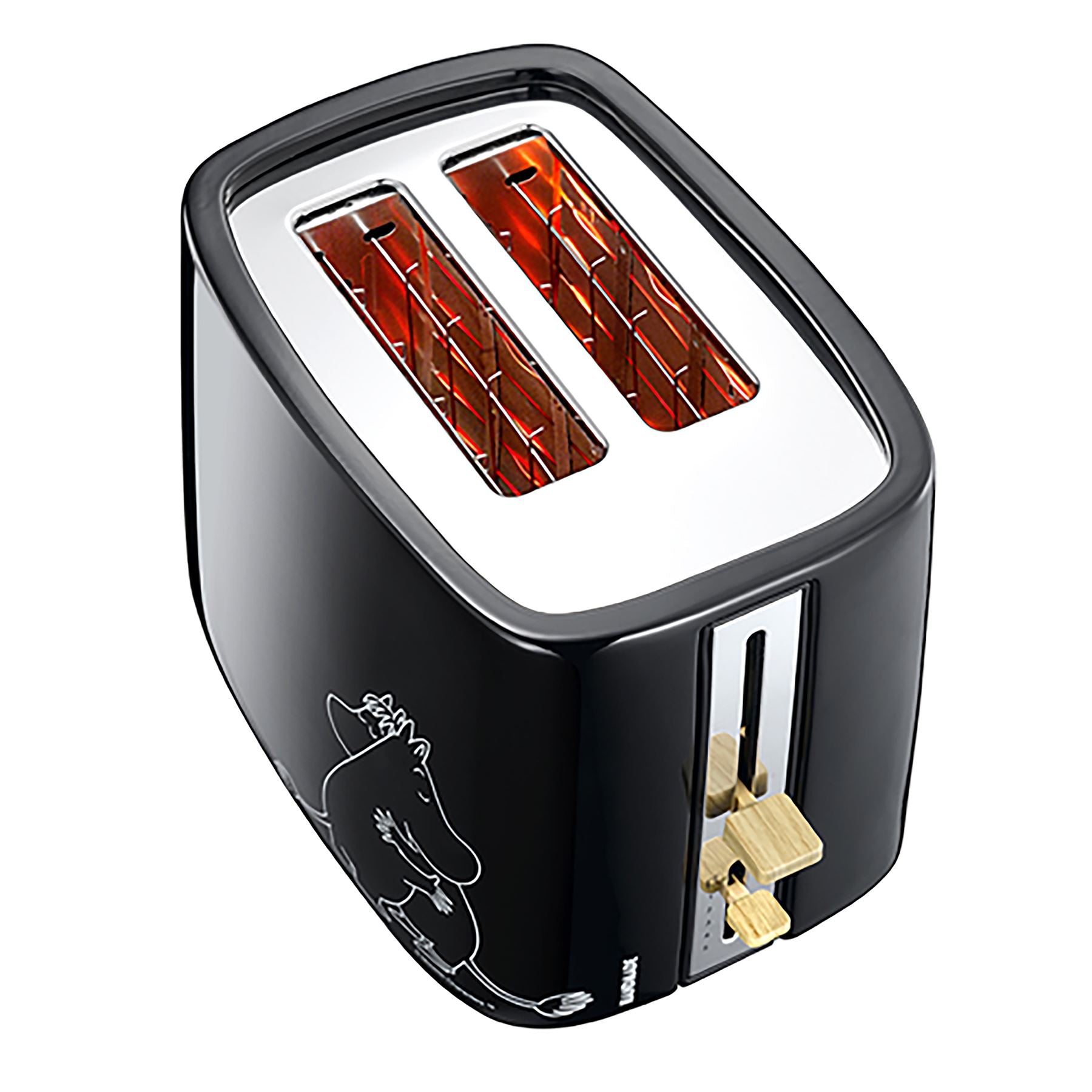 Moomin Collectables Electric Ceramic Toaster, 2 Slice , 875W - Black