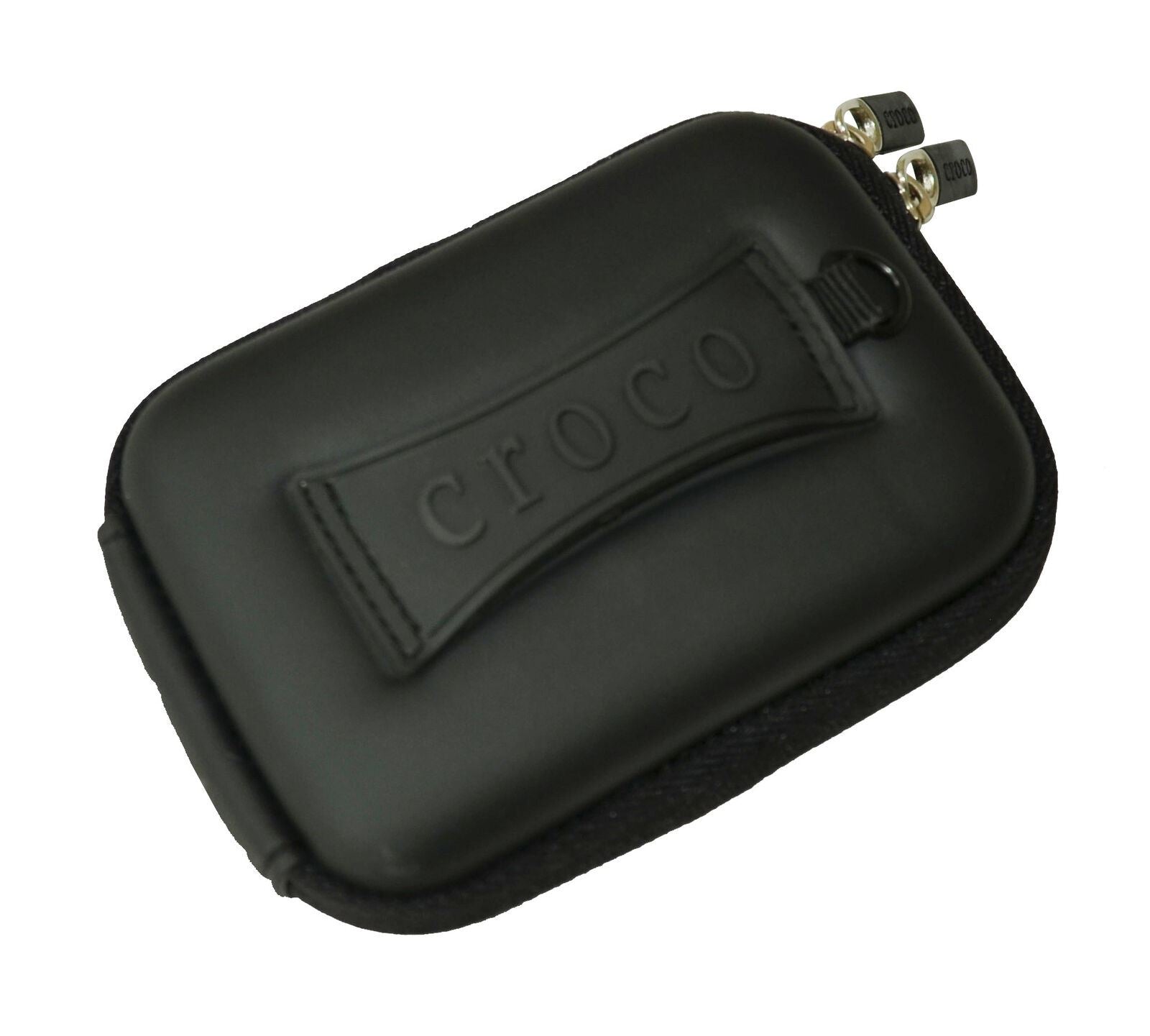 Croco Union Jack Flag Tough Case Shock/Water Proof for a Digital Cameras [Small] - Black