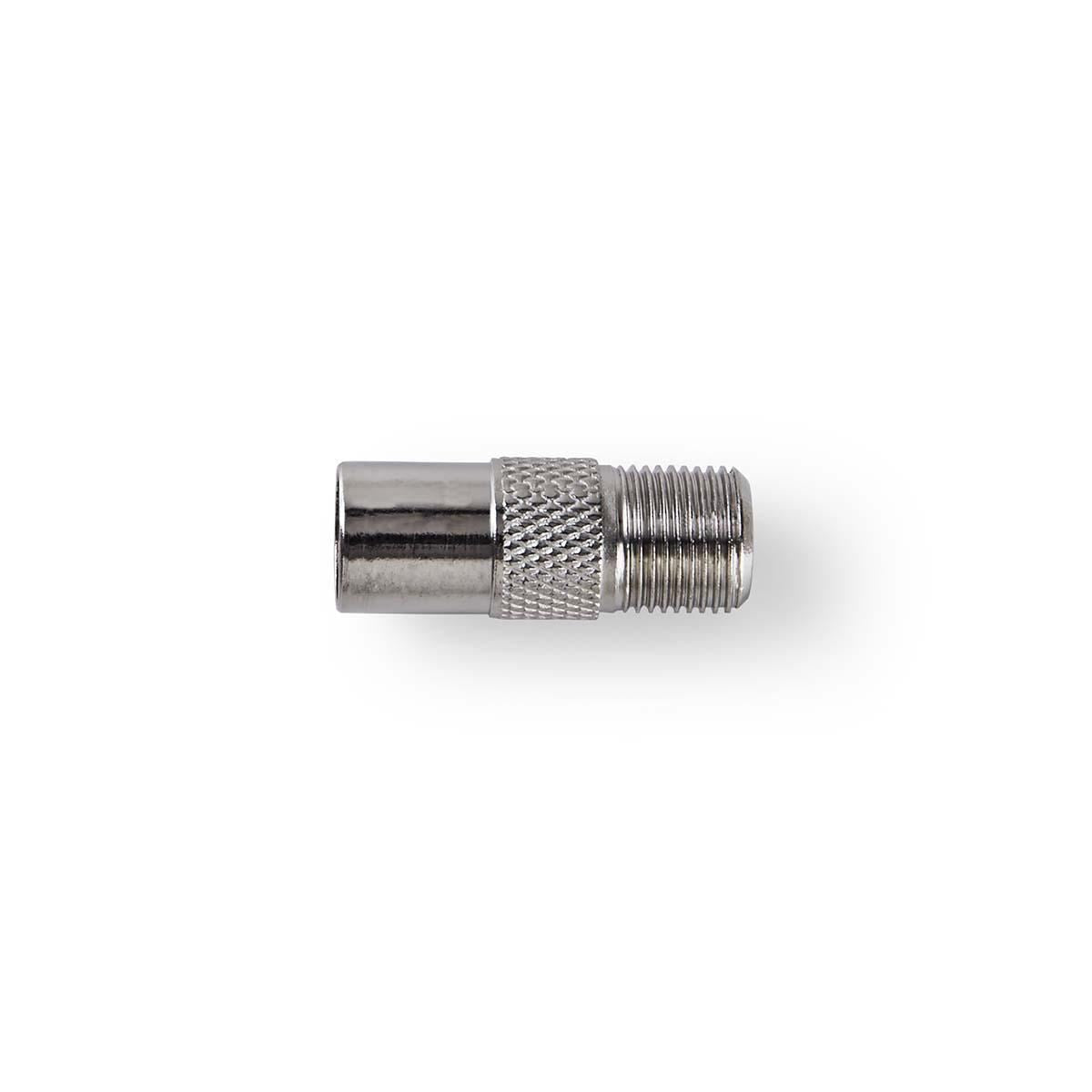 Nedis Satellite & Antenna Adapter | F Female | IEC (Coax) Male | Nickel Plated | 75 Ohm | Straight | Metal | Silver | 1 pcs | Box