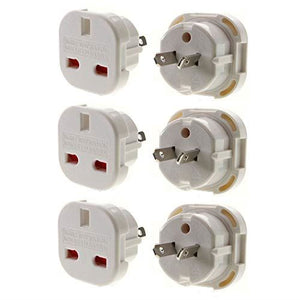 Ex-Pro, x3 Travel Adapter Converts UK Plugs Plug to 2 pin (Flat) Conve