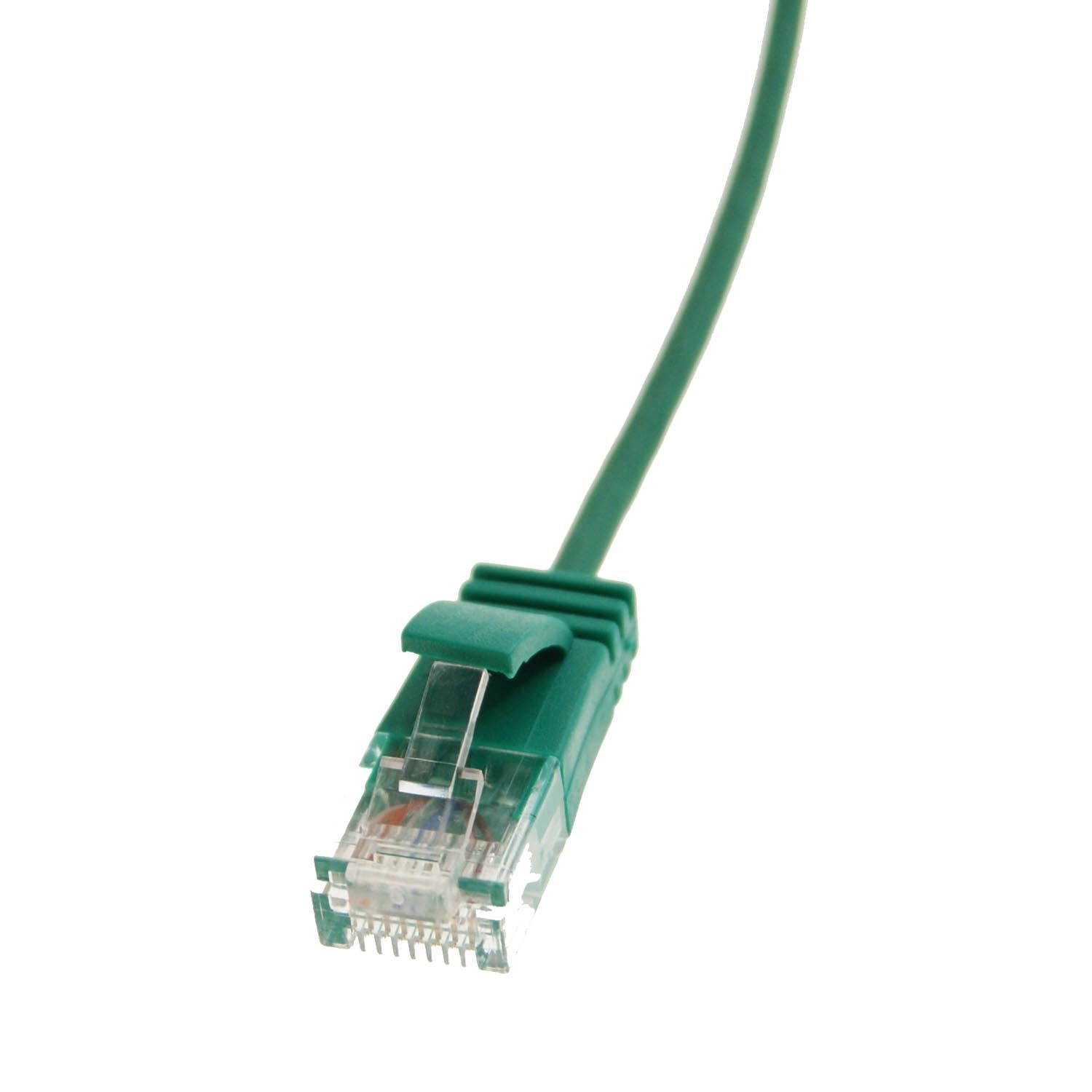 Ex-Pro 25cm (0.25m) Cat6 Silm 32AWG Patch Cables for 1U Patching - Green