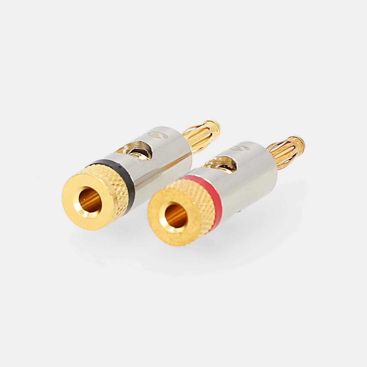 Nedis Banana Connector | Straight | Male | Gold Plated | Screw | Cable input diameter: 3.0 mm | Metal | Gold | 2 pcs | Cover Window Box