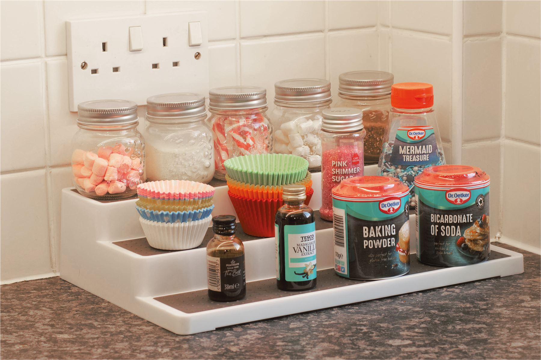 3 Tier Freestanding Corner Shelf Organiser - White