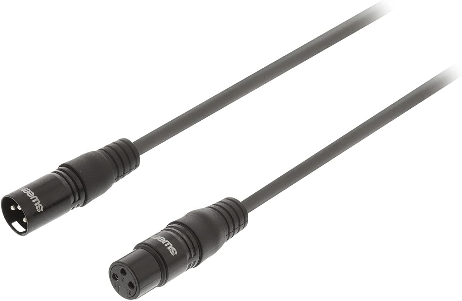 Sweex Audio Cable | XLR 3-Pin Male | XLR 3-Pin Female | Nickel Plated | 1.50 m | Round | PVC | Dark Grey