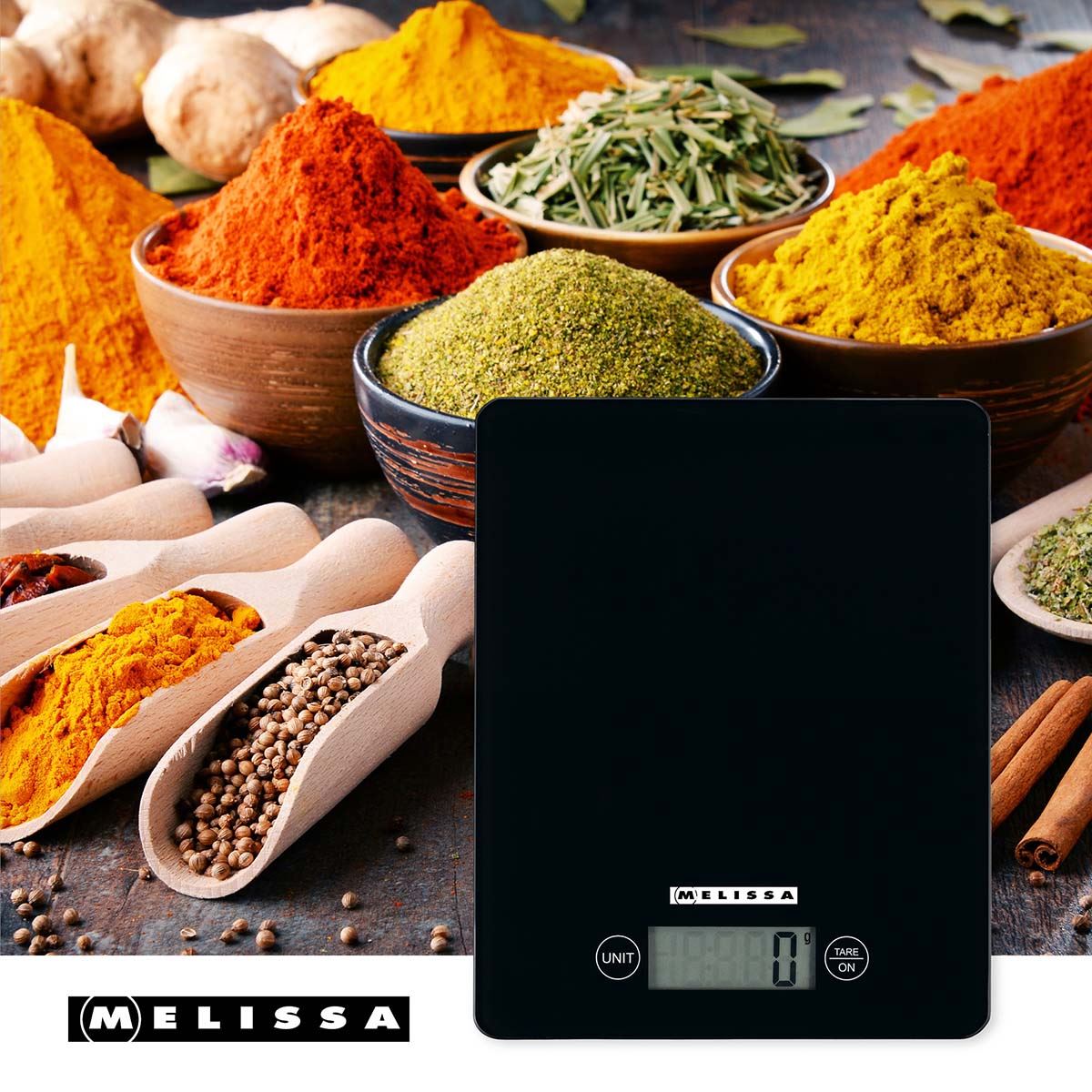 MELISSA Kitchen Digital Food Scales LCD Electronic Weighing 5kg Cooking Baking Balance - Black