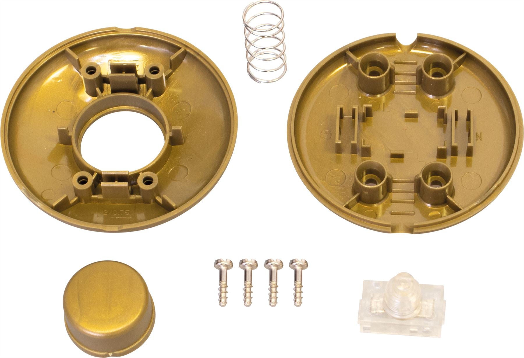 Round Foot Push Button Switch Press Pedal, for use with Floor Lamp, Standing Lamp, Table Lights, and more - Gold