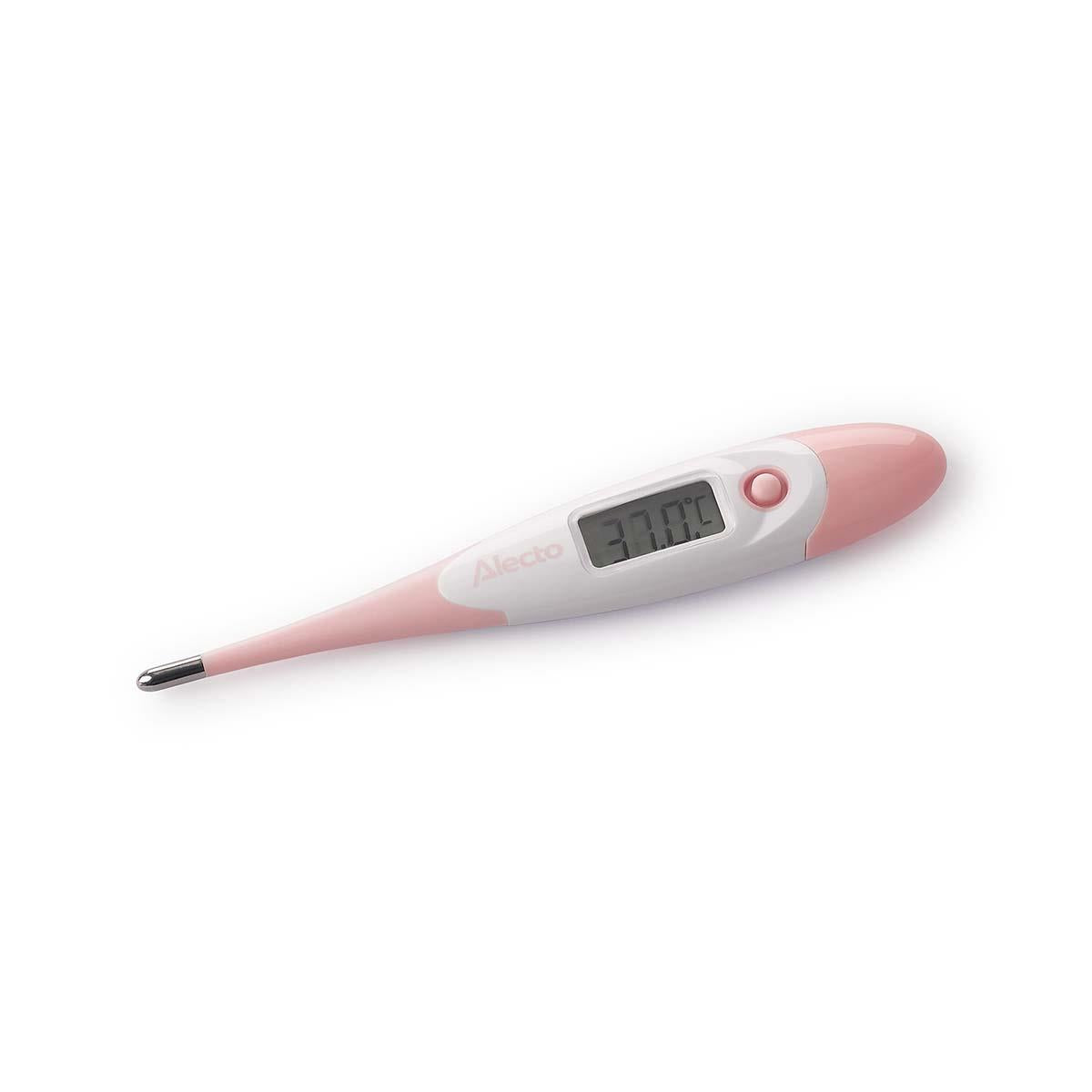 Alecto Digital LCD Thermometer, Medical Oral, Under Arm, Baby & Adult Thermometer, Fast & Accurate Reading, with Case - Pink
