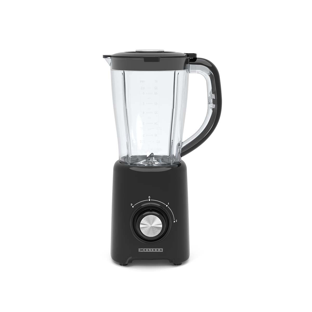 MELISSA Table Top Blender, 800W, with 1.5L Plastic Jug, 2 Speed Settings and Pulse Function, Ideal for Fruit Juice, Vegetables, Soup, Smoothies, Protein Shakes and more - Black