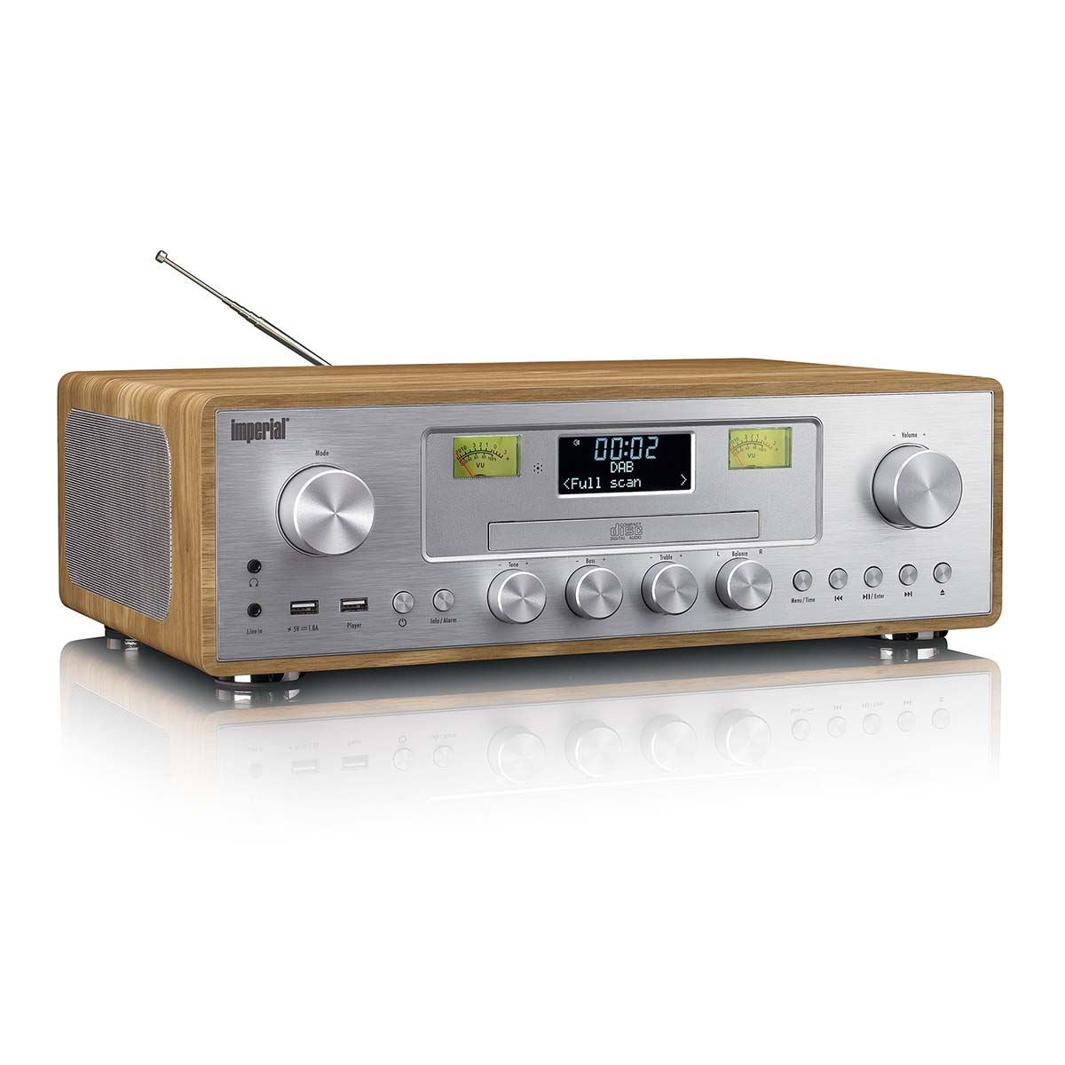 Imperial 280SI DAB+ Radio Speaker, CD Player, Bluetooth, FM, USB, ASA & DAB Digital - Silver