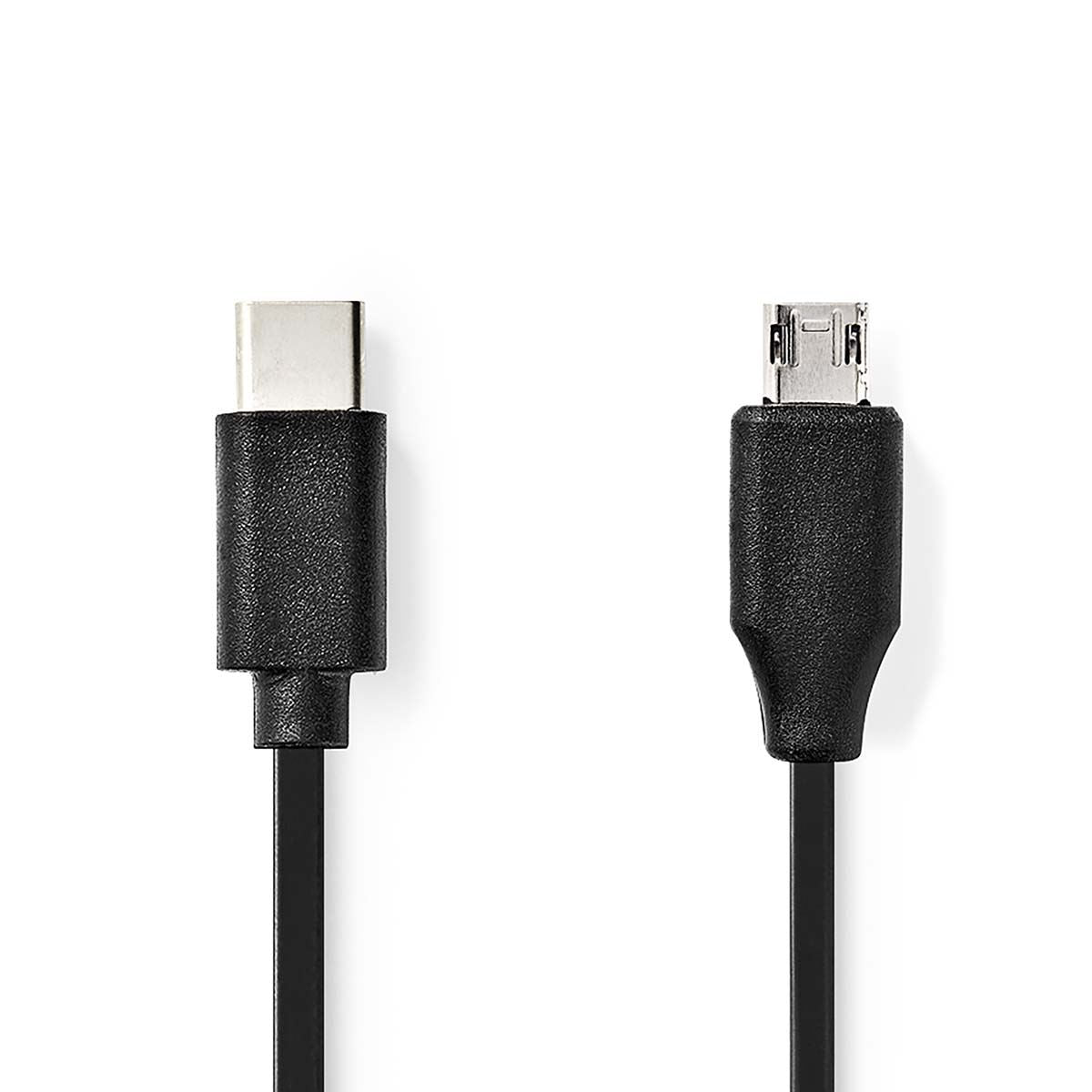 Nedis USB Cable | USB 2.0 | USB-C™ Male | USB Micro-B Male | 60 W | 480 Mbps | Nickel Plated | 1.00 m | Round | PVC | Black | Label