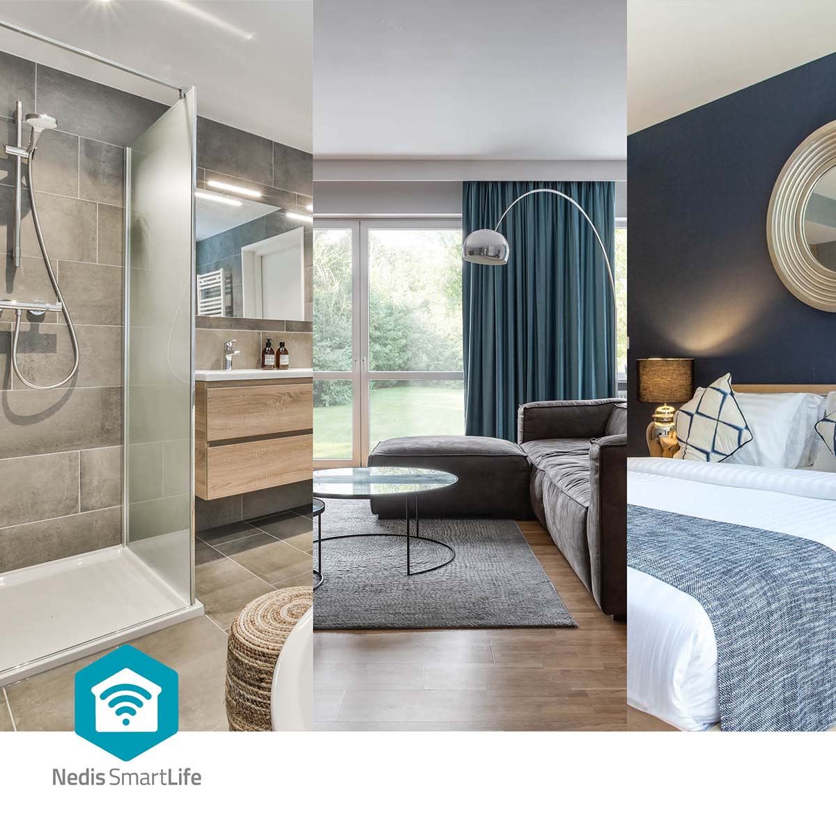 Nedis Smart Wi-Fi Fall Detector, Contactless Home Care Assistant for Senior Safety, Alerts for Falls, Wandering & Inactivity, Privacy Friendly, USB Powered, Compatible with Nedis Smartlife