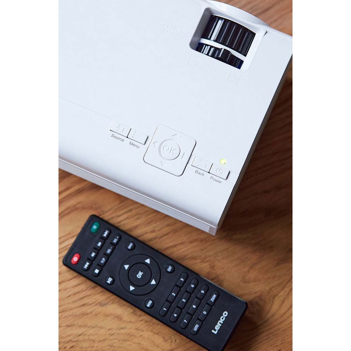 Lenco LCD Projector with high resolution, supports Full HD 1080P content White