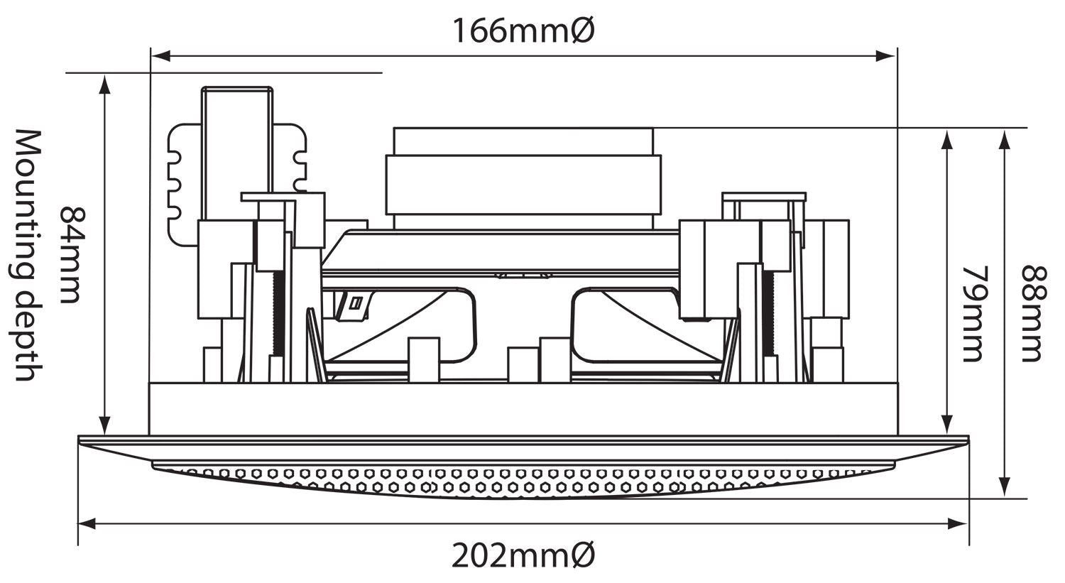 Adastra CC5V 100V 5.25" 2 Way Ceiling Speaker with Control