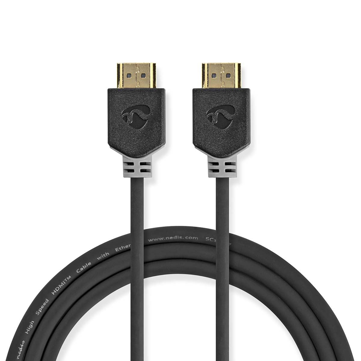 Nedis Ultra High Speed HDMI™ Cable | HDMI™ Connector | HDMI™ Connector | 8K@60Hz | 48 Gbps | 1.00 m | Round | 6.0 mm | Anthracite | Box