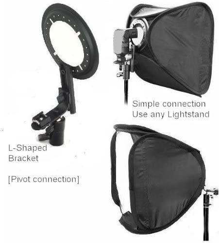 Ex-Pro Portable Professional Softbox kit for Speedlite, including L-Bracket (Universal Fit Hotshoe) 50cm/20"