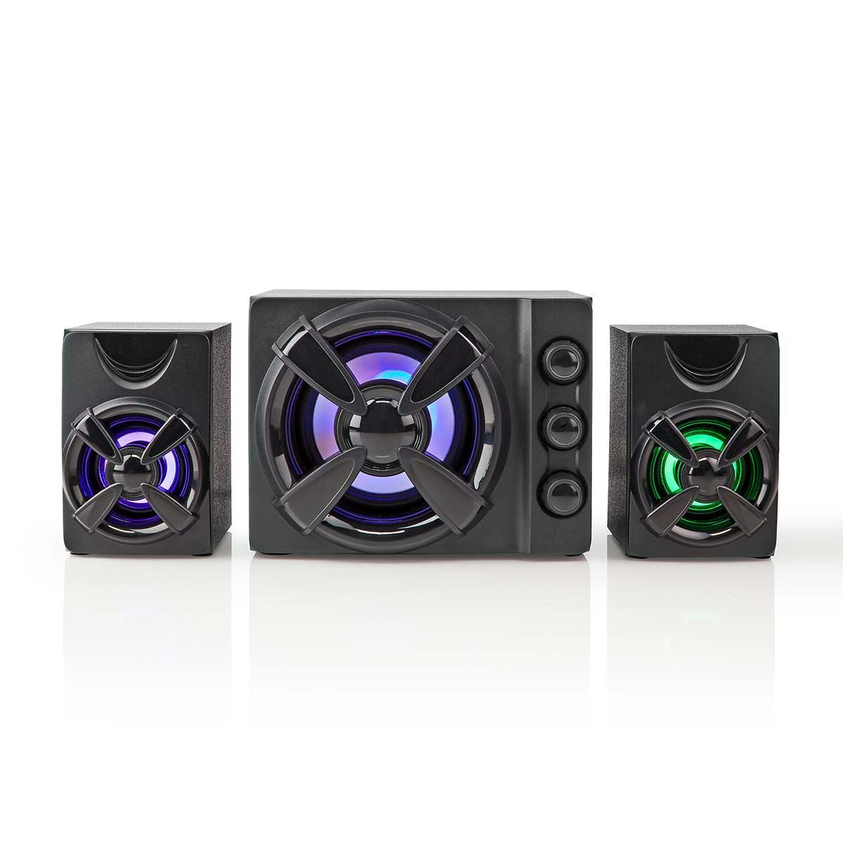 Nedis Gaming Speaker | Speaker channels: 2.1 | USB Powered | 3.5 mm Male | 33 W | LED | Volume control