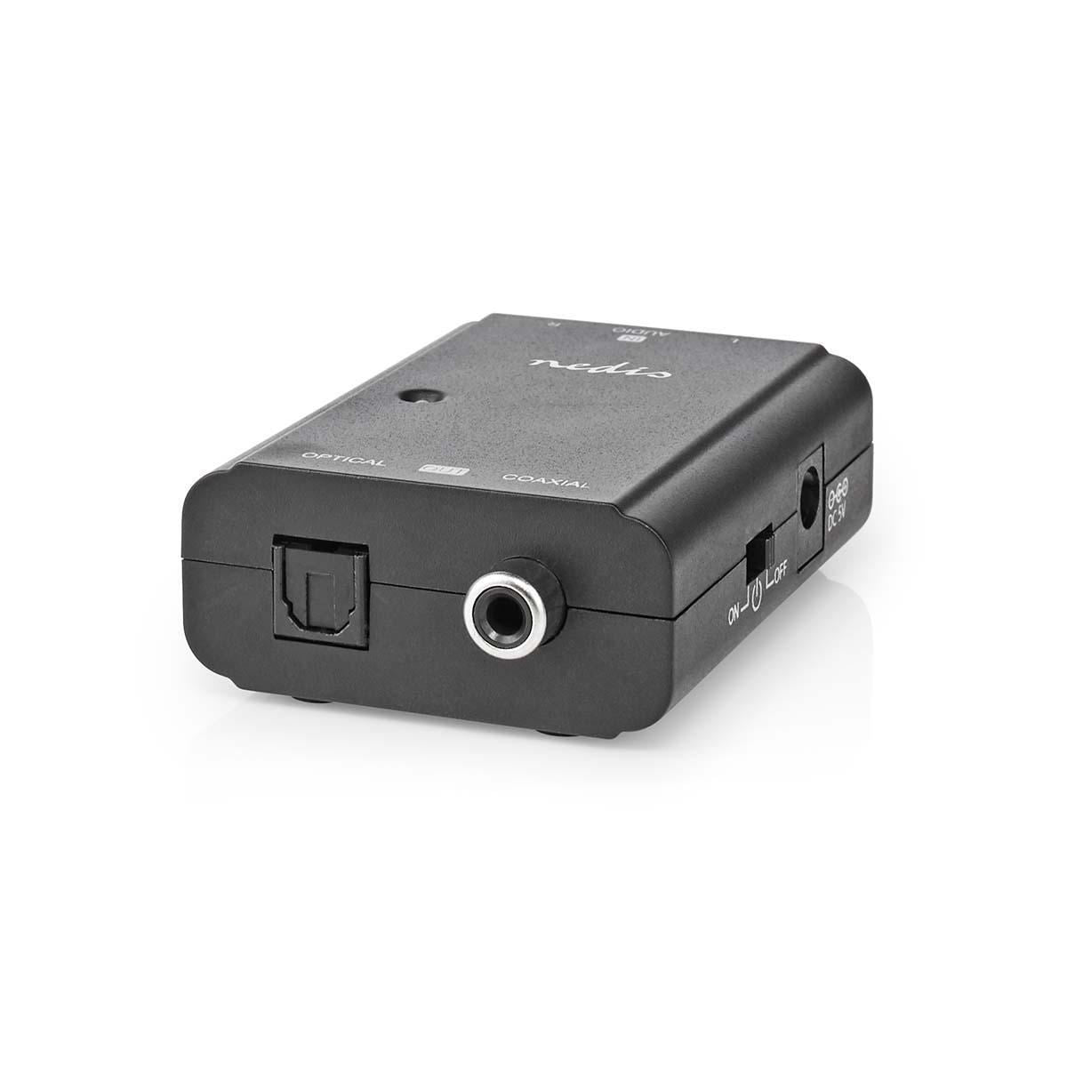 Nedis Digital Audio Converter | 1-way | Connection input: 2x RCA Male to Connection output: 1x S/PDIF (RCA) Female / 1x TosLink Female | Manual | Black