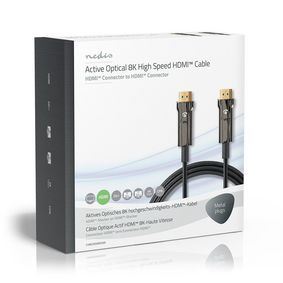 Nedis Active Optical Ultra High Speed HDMI™ Cable with Ethernet | HDMI™ Connector | HDMI™ Connector | 8K@60Hz | 48 Gbps | 20.0 m | Round | PVC | Black | Gift Box