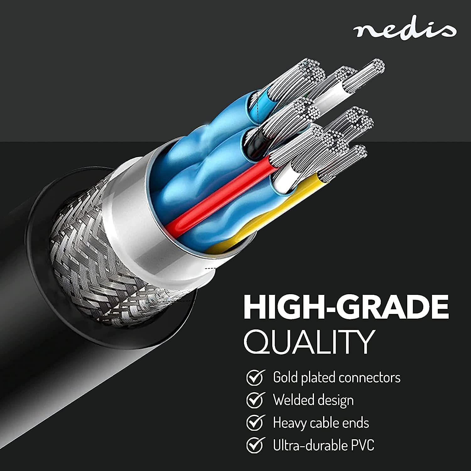 Nedis Ultra High Speed HDMI™ Cable | HDMI™ Connector | HDMI™ Connector | 8K@60Hz | 48 Gbps | 2.00 m | Round | 6.5 mm | Black | Label