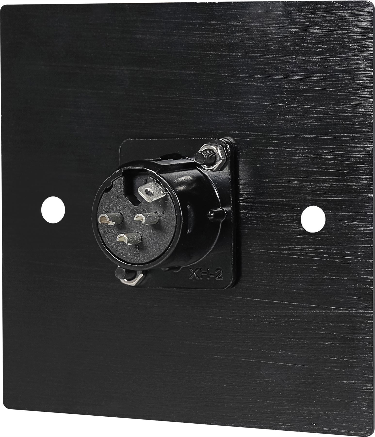 Black Wall Face Plate Electrical AV Slim Series 1 x Male XLR Wall Plate Metal