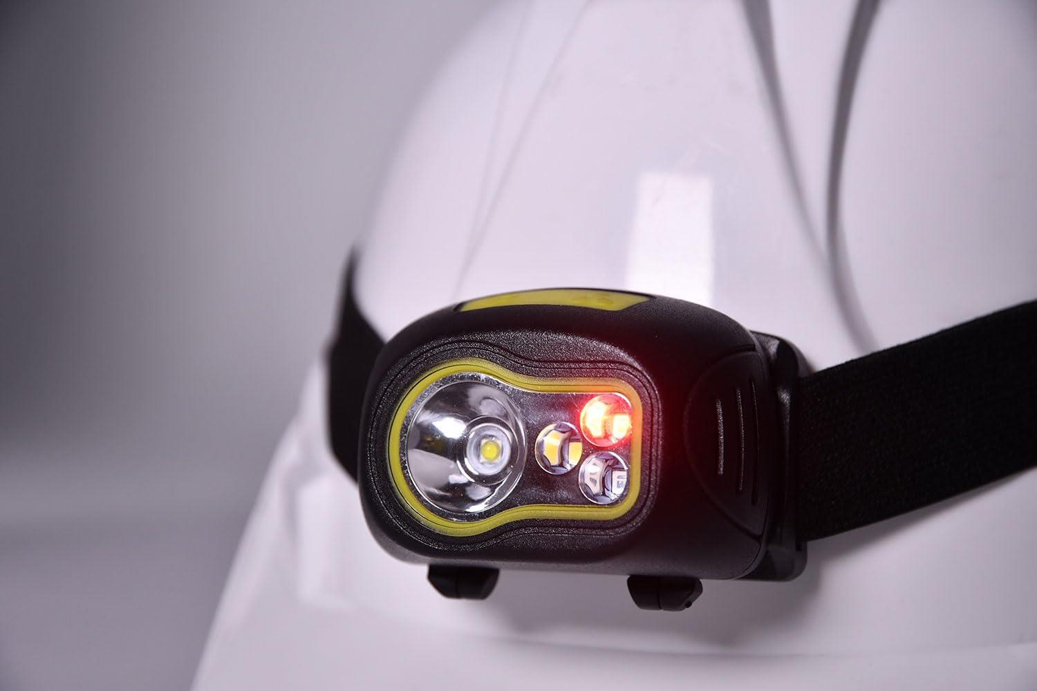 Mercury LED Head Torch Bright & Battery Operated Headlamp with Red & Green Lights, 3 Modes, Lightweight & Weatherproof – Ideal for Camping, Hiking & DIY