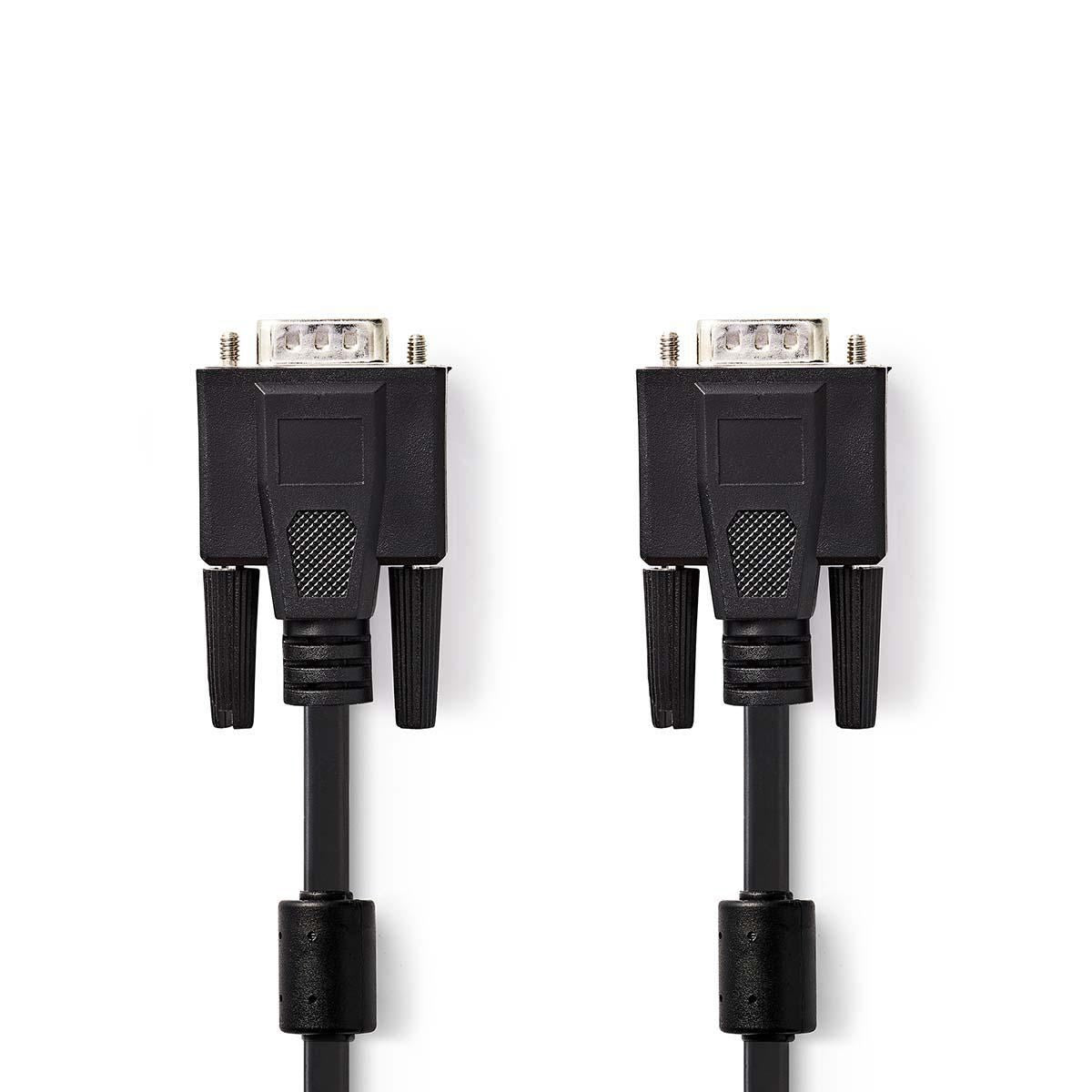 Nedis VGA Cable | VGA Male | VGA Male | Nickel Plated | Maximum resolution: 1024x768 | 5.00 m | Round | ABS | Black