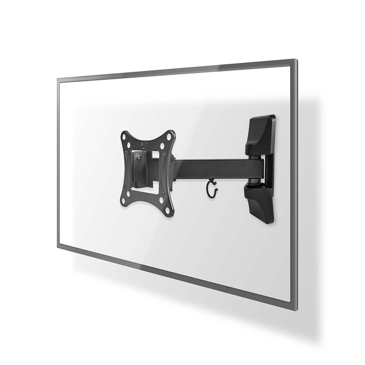 Nedis Full Motion TV Wall Mount | 13-27 " | Maximum supported screen weight: 15 kg | Tiltable | Rotatable | Minimum wall distance: 60 mm | Maximum wall distance: 199 mm | 2 Pivot point(s) | ABS / Steel | Black