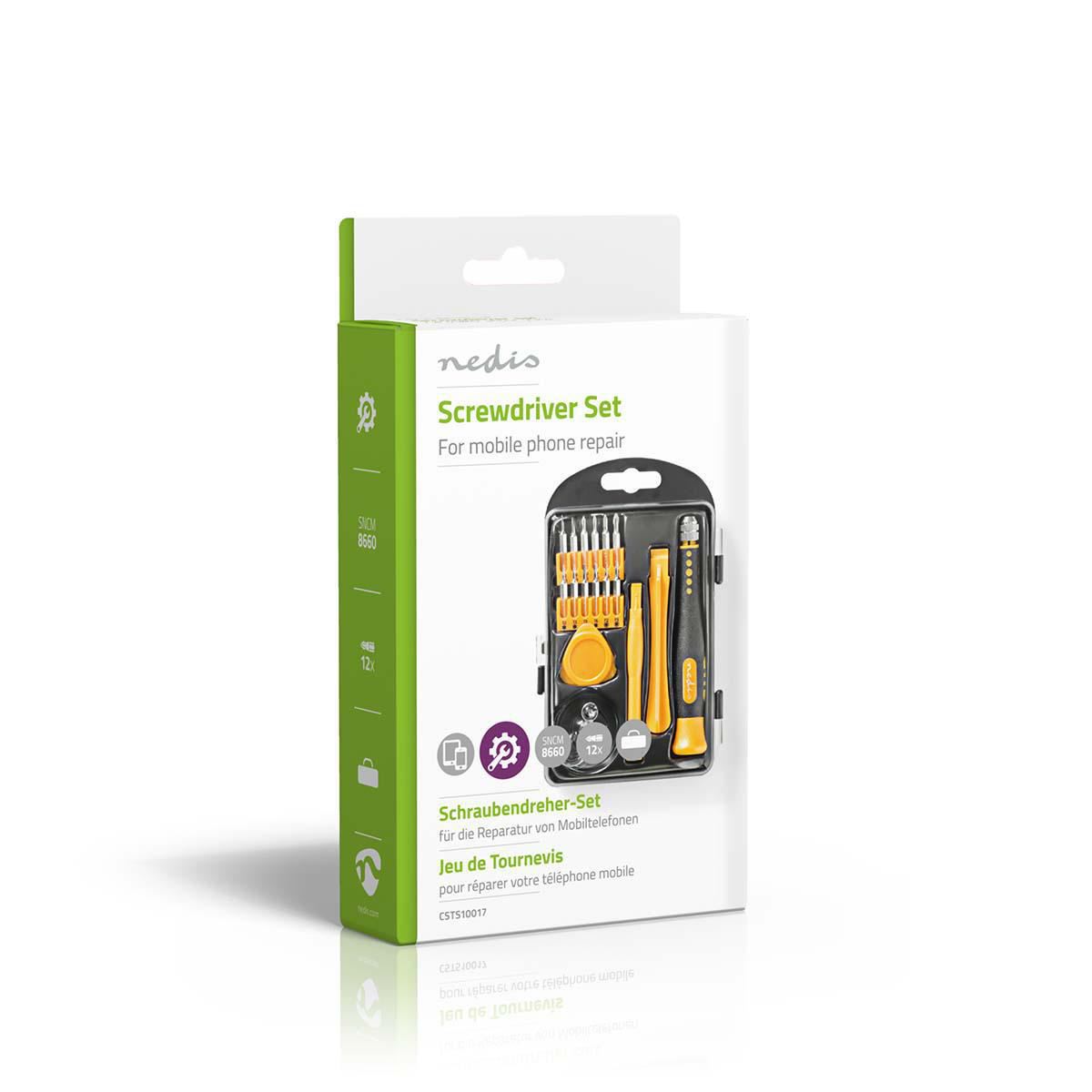 Nedis Phone/tablet repair set | 17-in-1 | PC / Smartphone / Tablet | Philips bits | Slotted bits | Pentalobe bits | Tri-wing bits