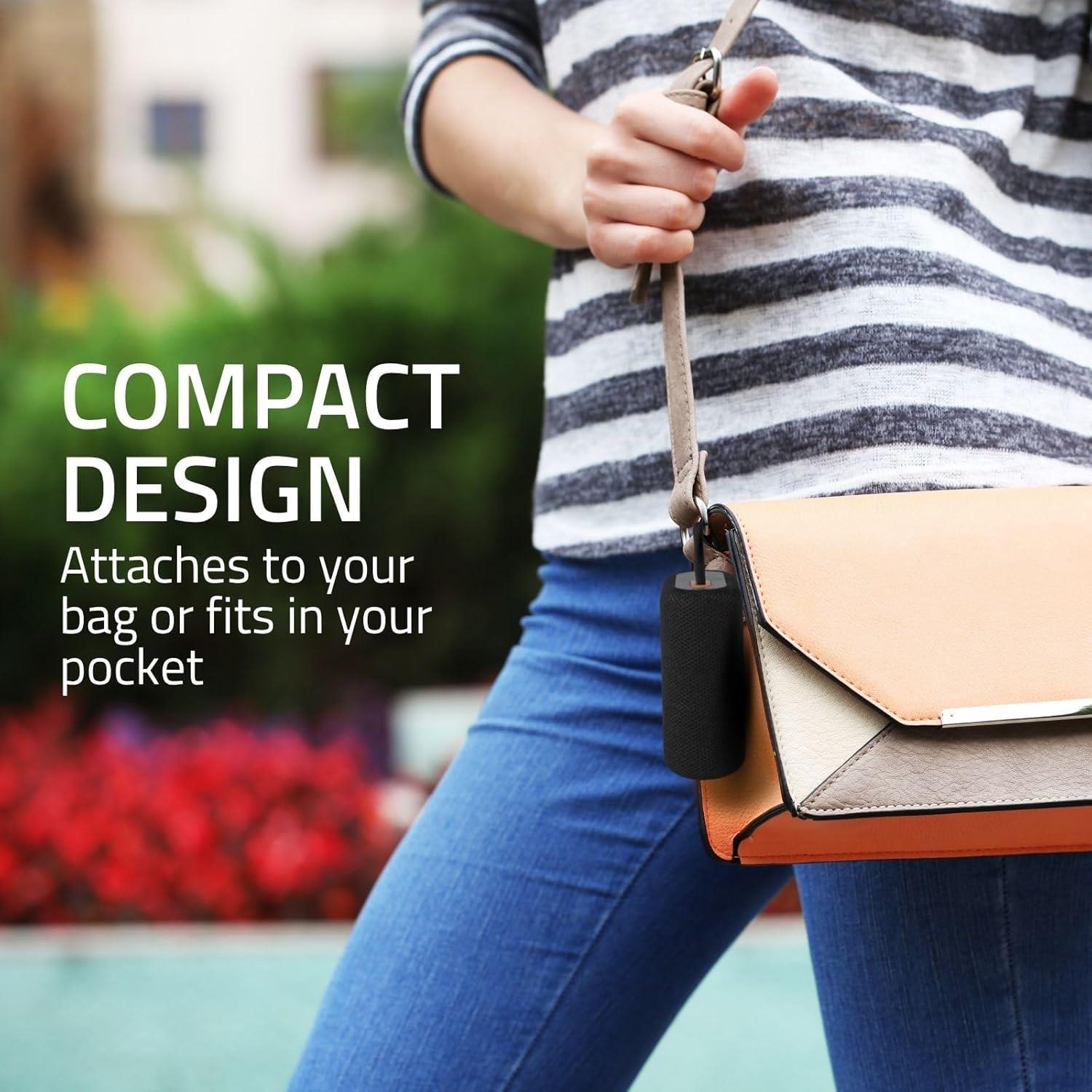 Nedis Portable Bluetooth Speaker, 7W Wireless Speaker with TWS, Carry Loop, MicroSD Playback, Crisp Sound & Bass, Built-In Mic, Compact Design, Bluetooth 5.3, USB-C Charging � Black