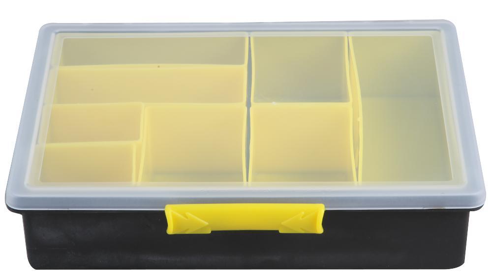8 Compartment Organiser Storage Case Box with Removable Trays - 55mm x 240mm x 195mm, Craft, Screws, Nails, Nut Bolt