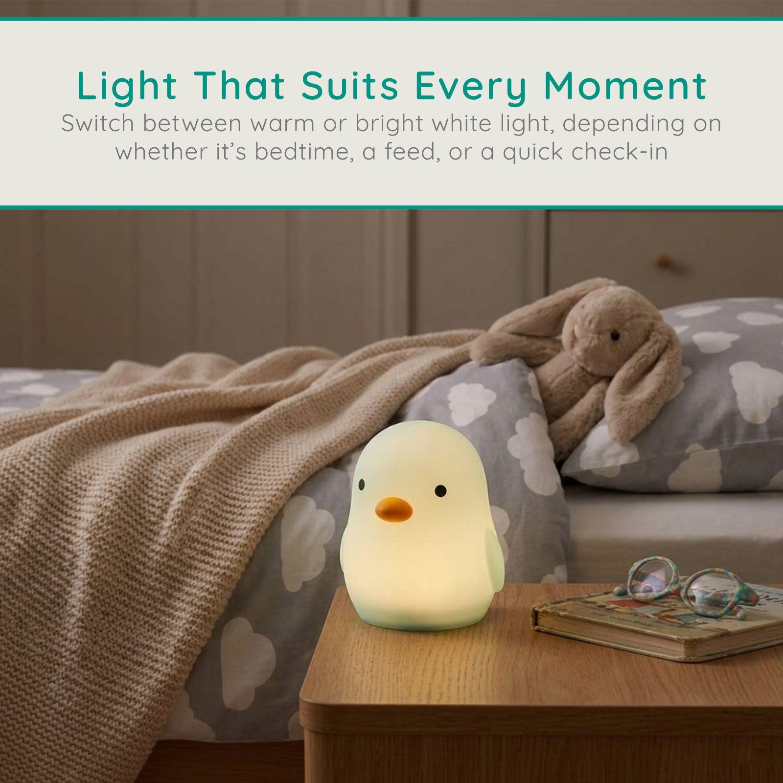 Alecto Bird Night Light for Kids, Baby Night Light for Nursery with RGB Colours & Modes, Rechargeable, Timer & Touch Control, Portable Light, BPA Free