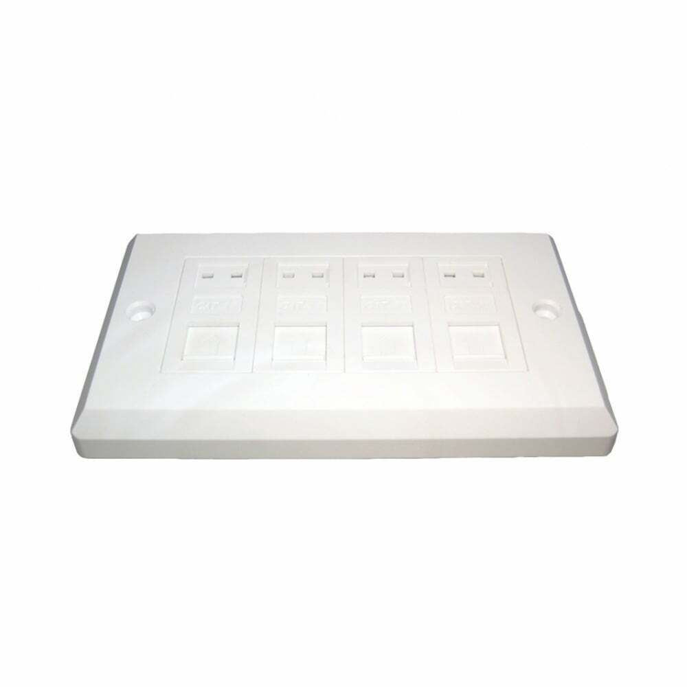 Ex-Pro 4 Port Cat6 RJ45 Face Plate Wall Socket Ethernet Dual Gang