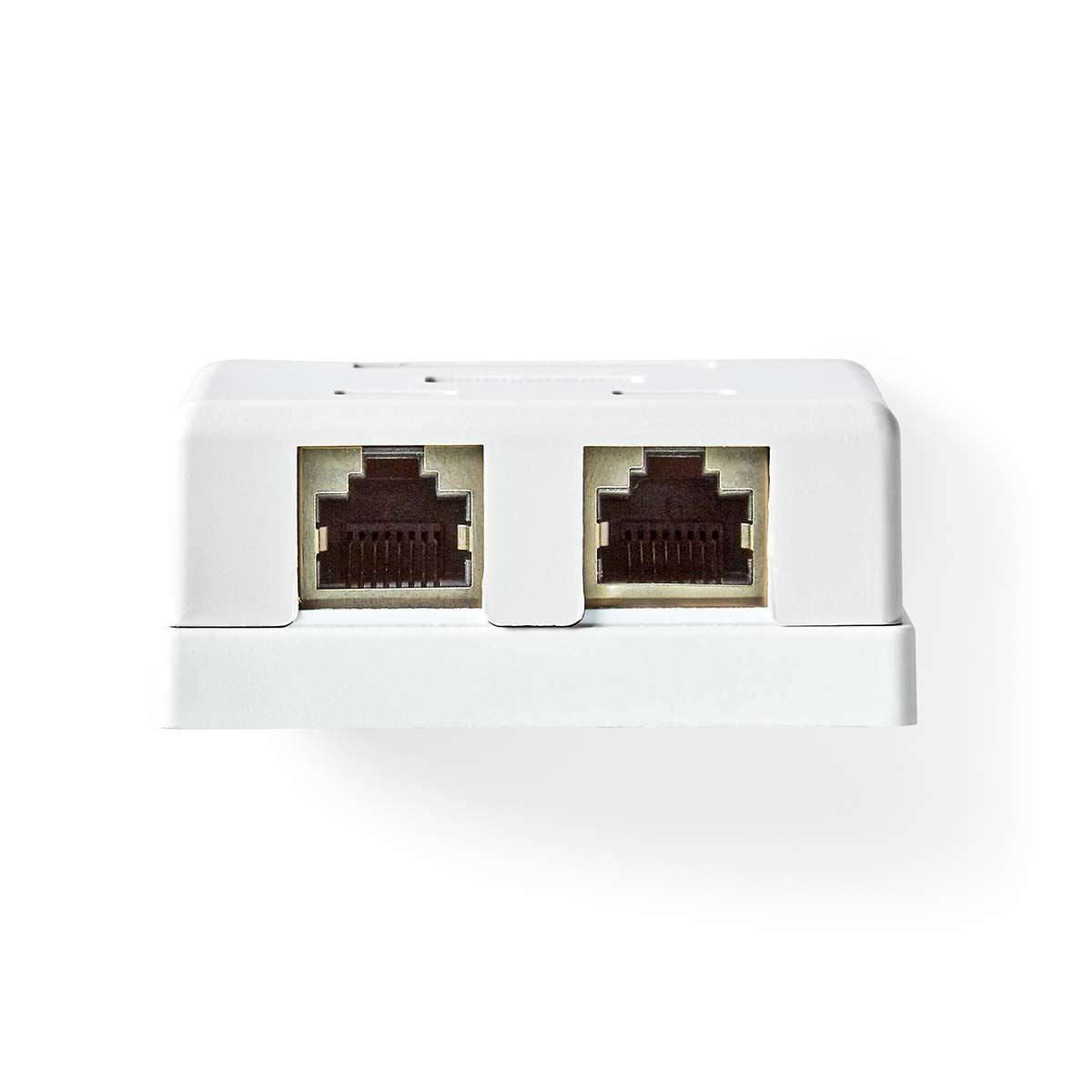 Nedis Network Wall Box | On-Wall | 2 port(s) | STP CAT6 | Straight | Female | Gold Plated | PVC | White | Box