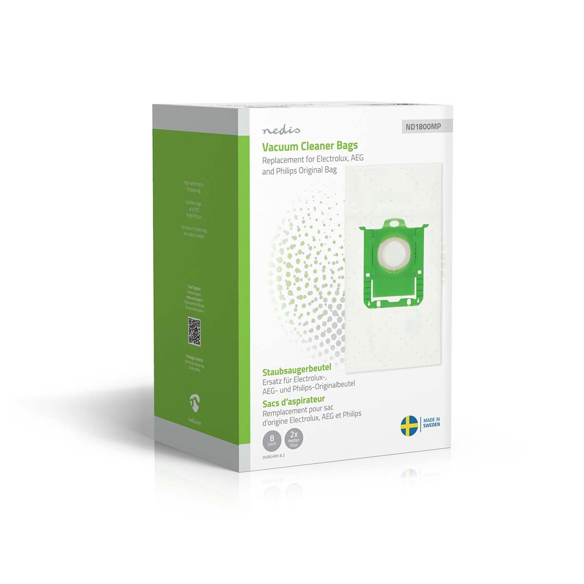 Nedis Vacuum Cleaner Bag | 8 pcs | Synthetic | Replacement for Electrolux, AEG and Philips Original Bag