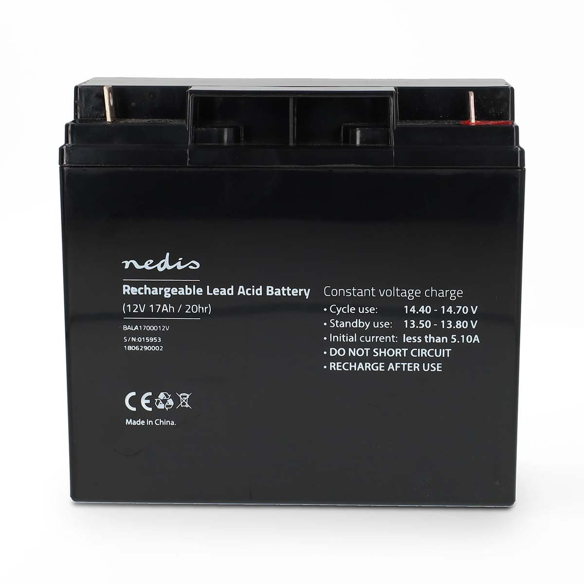 Nedis Battery | Lead-Acid | Rechargeable | 12 V | 17000 mAh