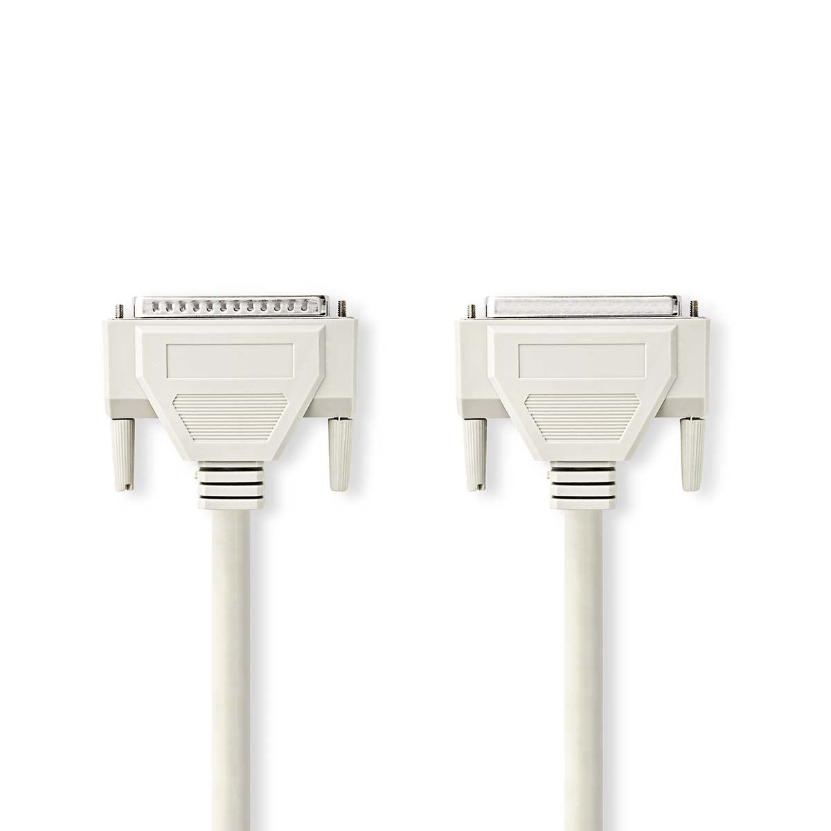 Nedis Serial Cable | D-SUB 25-Pin Male | D-SUB 25-Pin Female | Nickel Plated | 5.00 m | Round | PVC | Ivory | Polybag