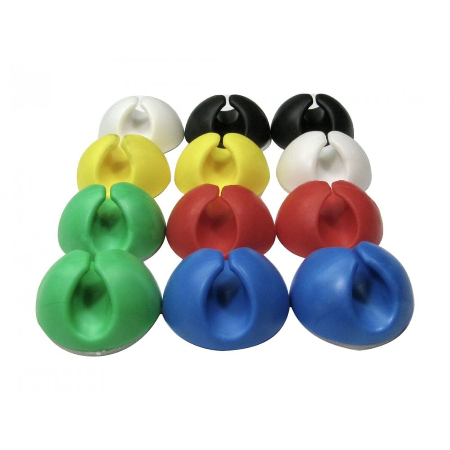 Ex-Pro 12 Pack Double Cable Desk Tidy Clips, Self Adhesive Cord Holder Clips for USB Power Wire PC Office Home, Multicolour