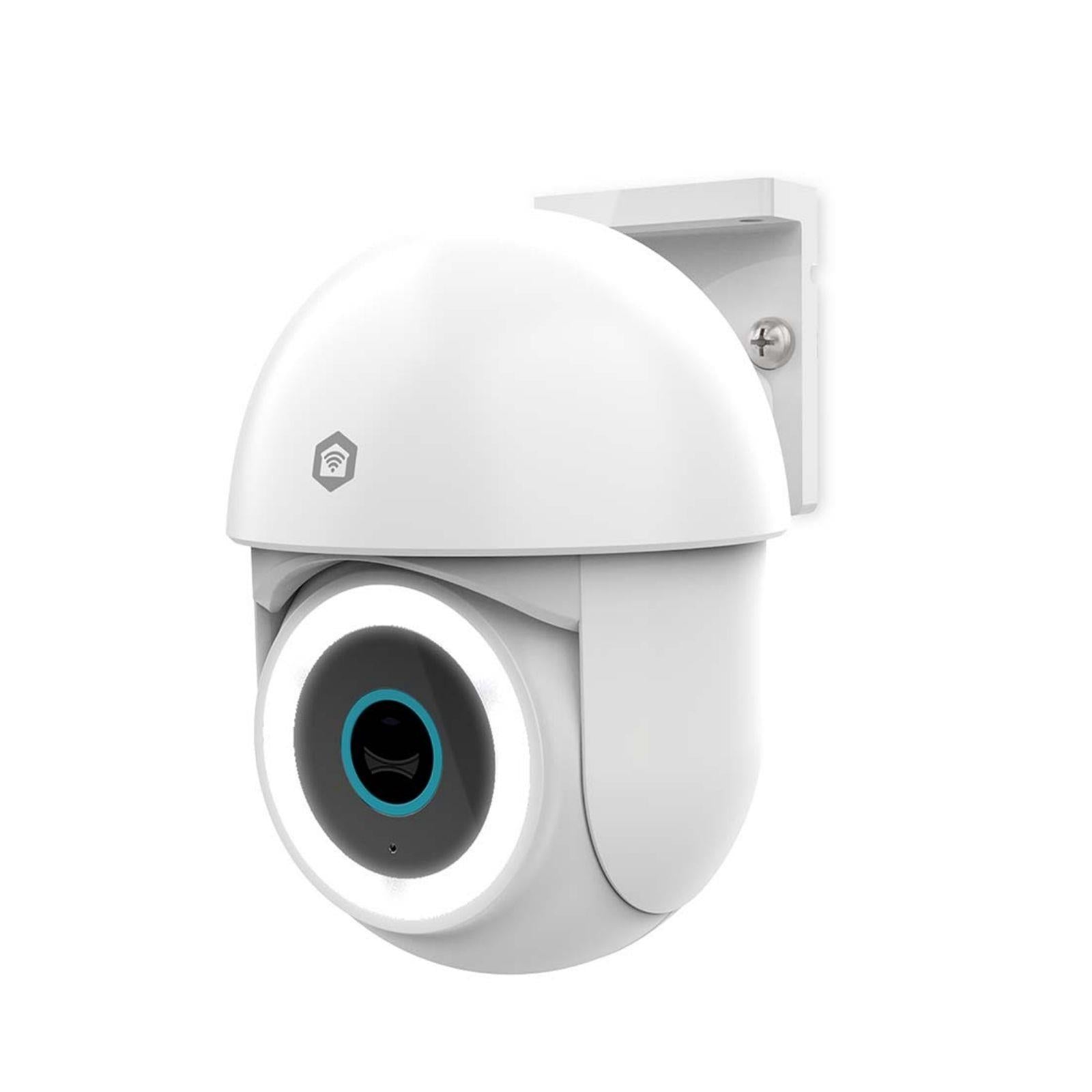 Nedis SmartLife Outdoor Camera | Wi-Fi | Spotlight | 3MP Full HD 1296p | Pan tilt | IP65 | Cloud Storage (optional) / microSD (not included) / Onvif | 5 V DC | With motion sensor | Night vision | White