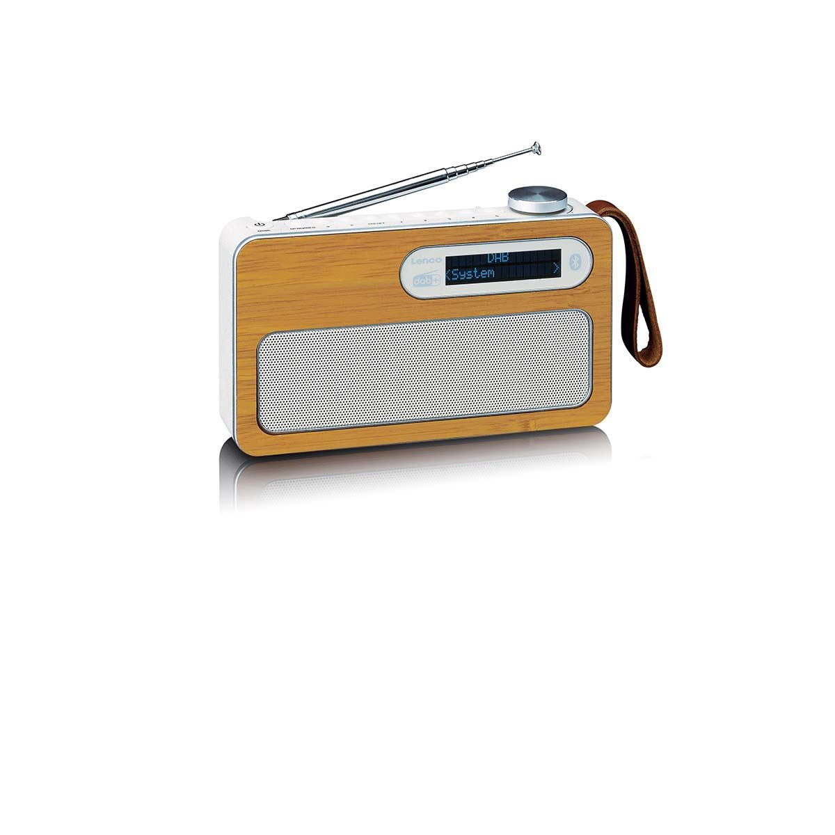 Lenco Portable DAB+ FM Radio with Bluetooth® Speaker | Bamboo