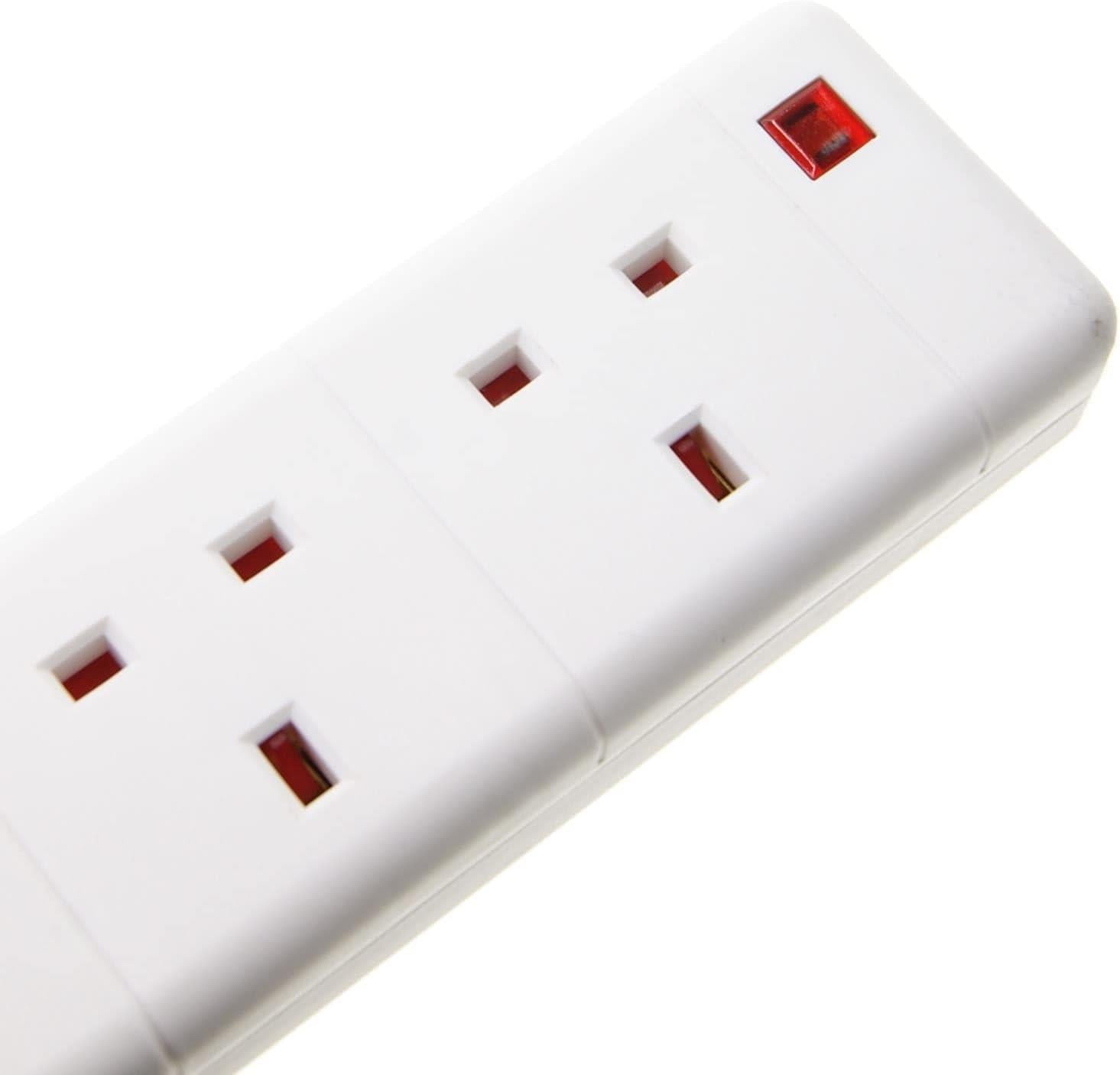 Ex-Pro 20m 16A to 13A Caravan Adapter, 4 Gang Socket Extension Lead, IEC 60309 Plug to UK 3 Pin Sockets with LED Indicator