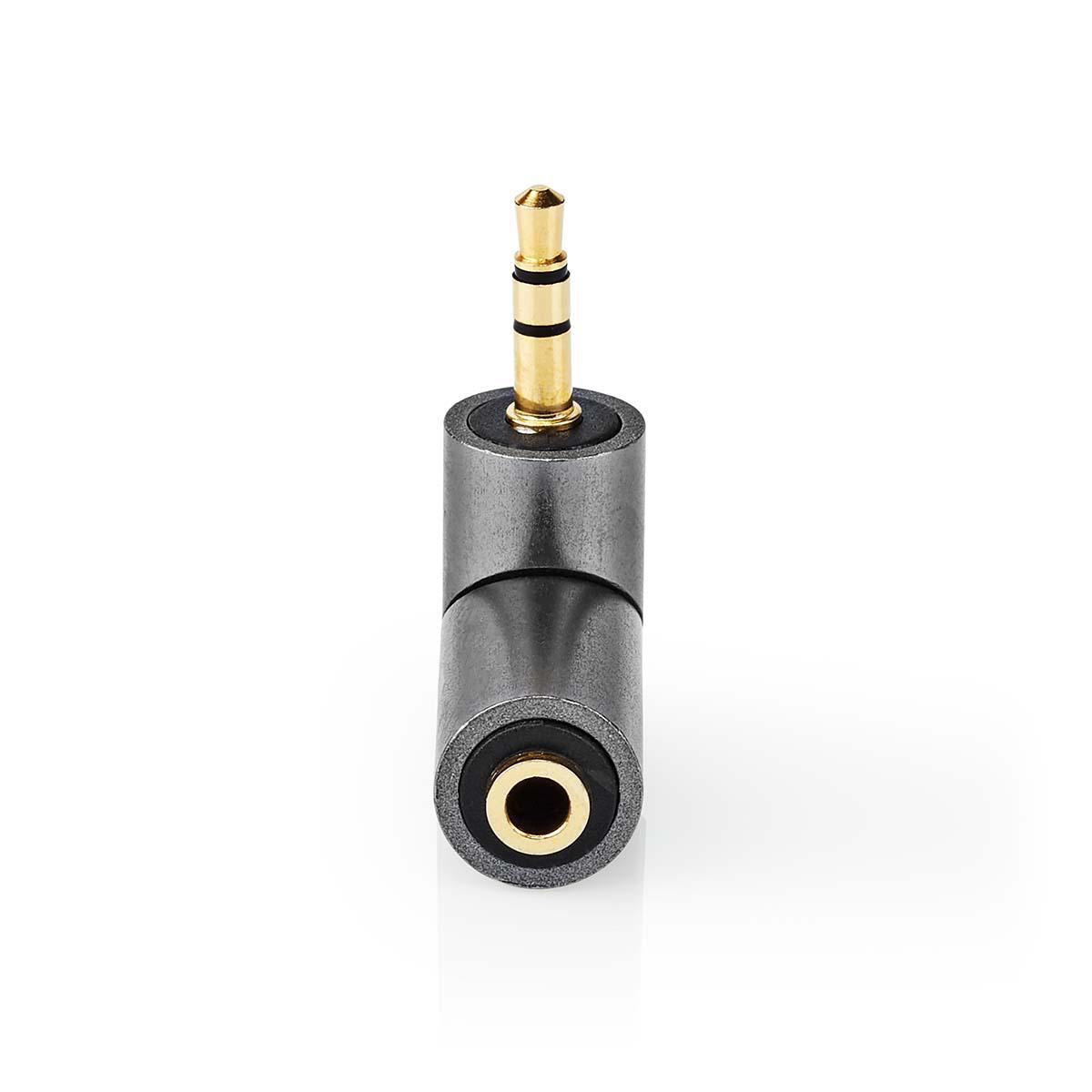 Nedis Stereo Audio Adapter | 3.5 mm Male | 3.5 mm Female | Gold Plated | Straight | Metal | Gold / Gun Metal Grey | 1 pcs | Cover Window Box