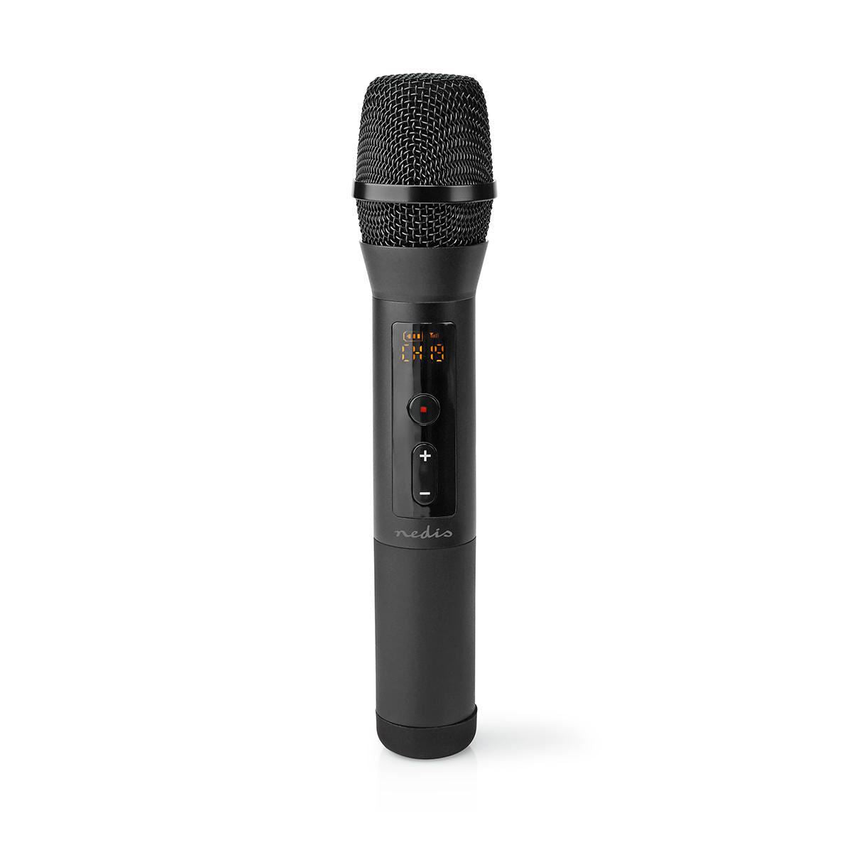 Nedis Wireless Microphone Set | 20 Channels | 1 Microphone | Cardioid | 70 Hz - 13 kHz | 1000 Ohm | -95 dB | Volume control | Black