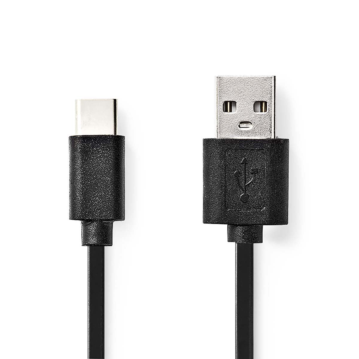 Nedis USB Cable | USB 2.0 | USB-A Male | USB-C™ Male | 15 W | 480 Mbps | Nickel Plated | 1.00 m | Round | PVC | Black | Label